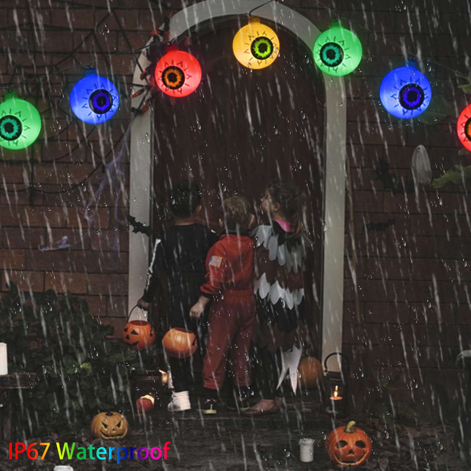 Xingpold Halloween Decorations Solar Eyeball String Lights Outdoor, 8 Modes Solar Halloween Lights With 30 Led Scary Eyeball Lights, 21Ft Waterproof Halloween Lights Outdoor For Garden Window Porch