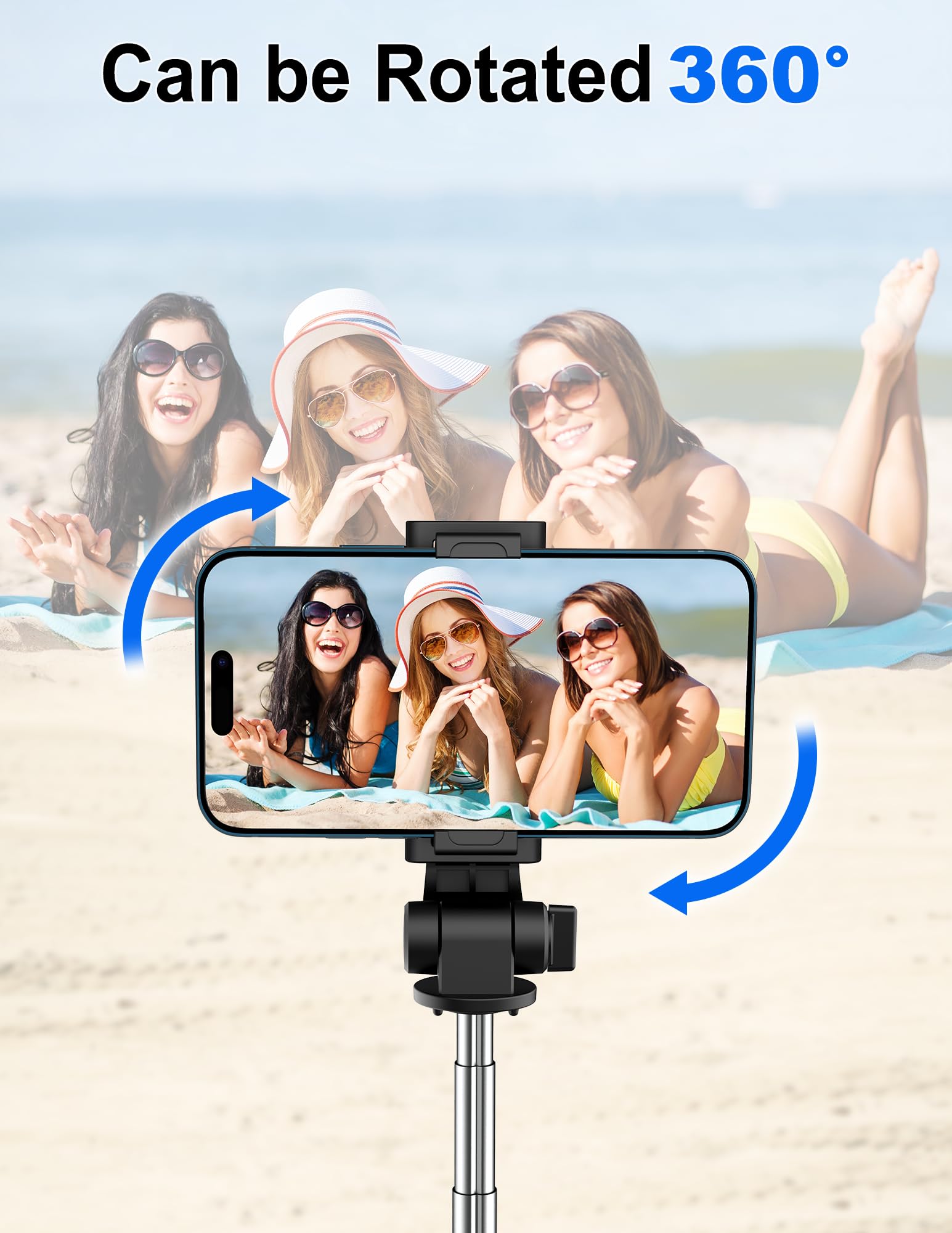 Colorlizard Selfie Stick Tripod With Remote, Phone Tripod With Extendable Phone Holder, Portable Selfie Sticktripod For Iphone Android Tiktok Youtube Vlog