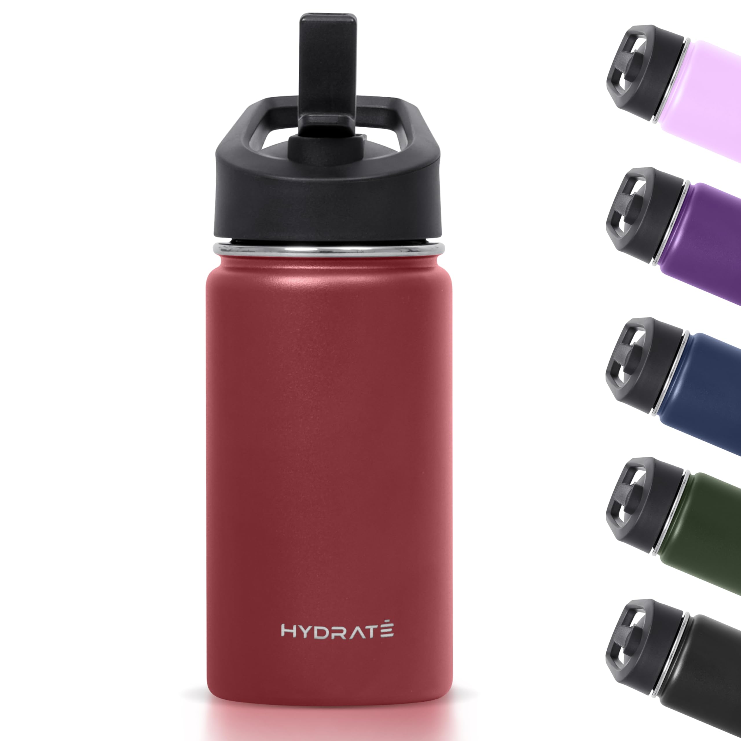 Hydrate Kids Stainless Water Bottle - Small Insulated Water Bottle For Kids - Spill Proof Lid