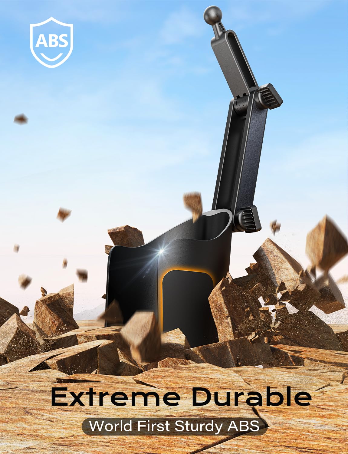 Tazeni 2-In-1 Cup Holder Cell Phone Holder For Your Car Bottle Friendly Cup Cell Phone Holder Mount For Car Height Adjustable Sturdy Fit 4-7 Inches Phones