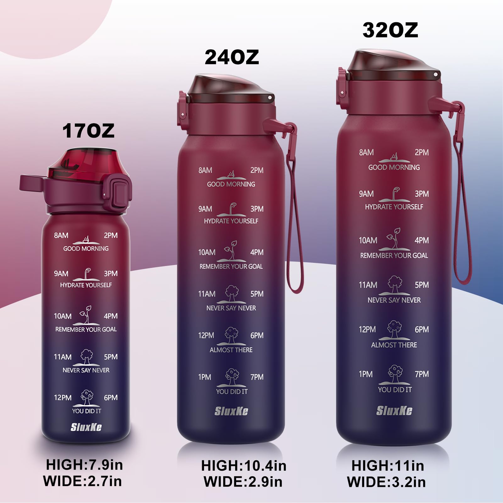 Insulated Water Bottle 32Oz With 2Lids,18/10 Stainless Steel 1000Ml Insulated Water Bottle Double