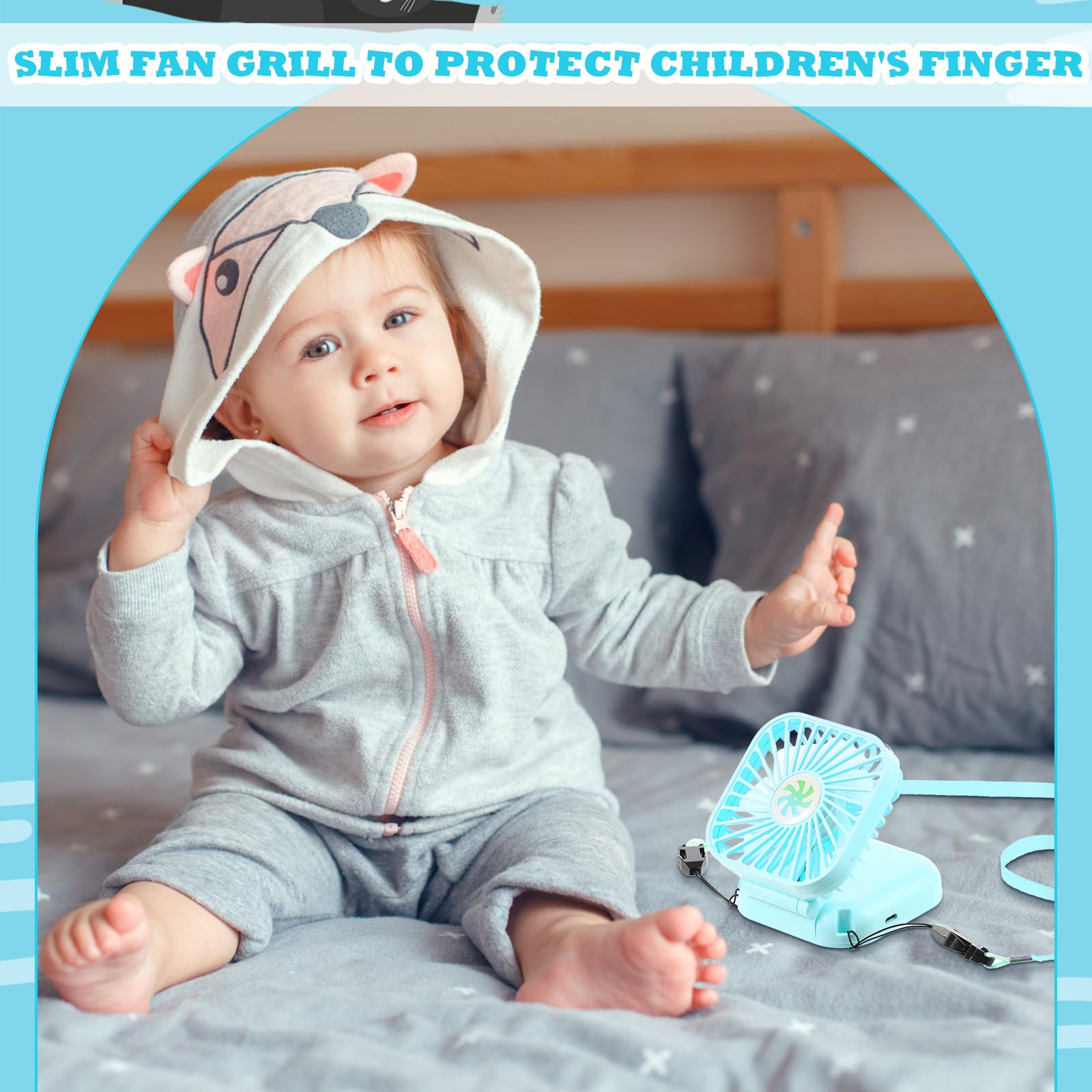 Hortsun 30 Pcs Necklace Fans Mini Handheld Portable Neck Hanging Hand Held Fan For Cooling Personal