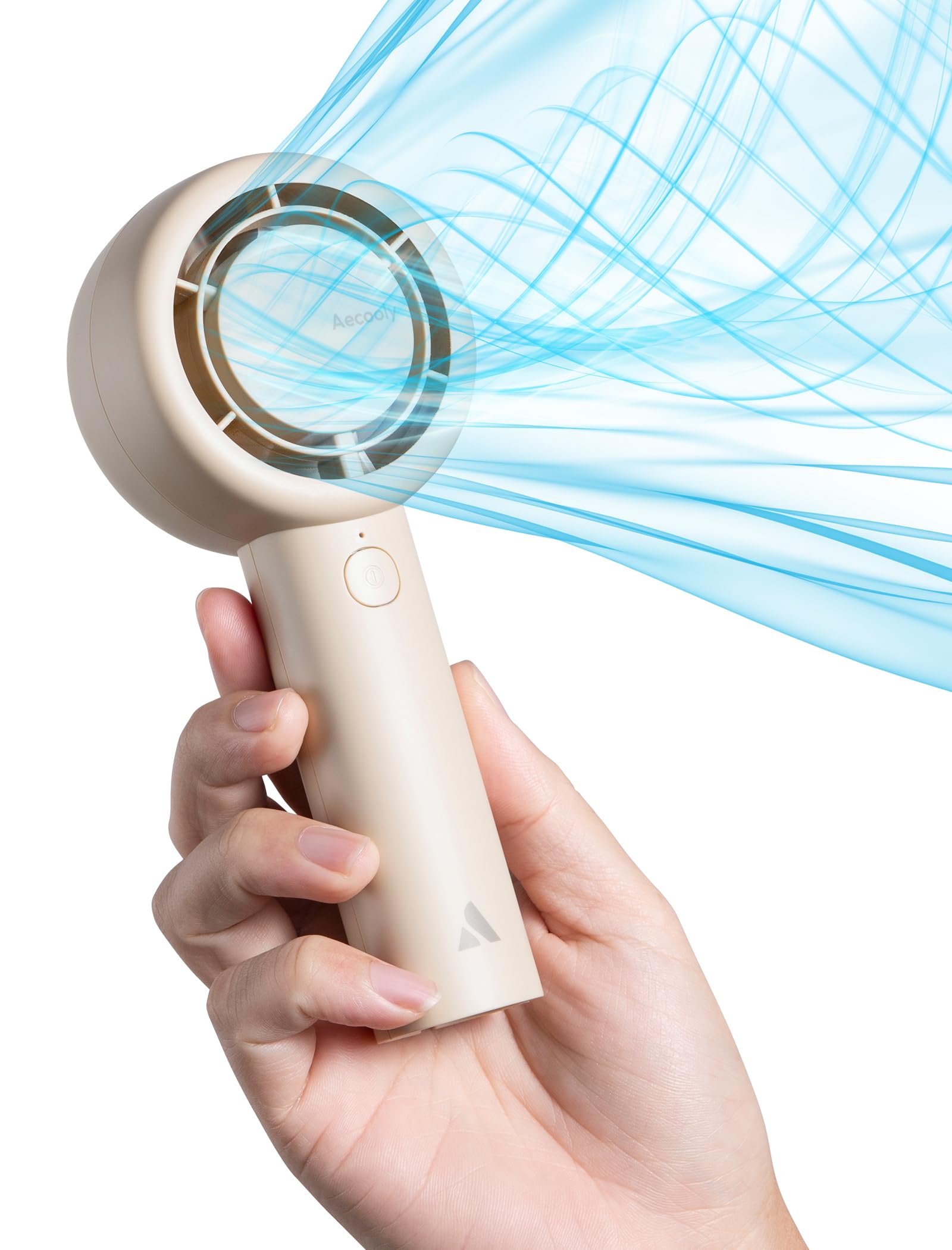 Aecooly portable handheld turbo fan with 5 speeds and 16 hours of maximum cooling time Koospark