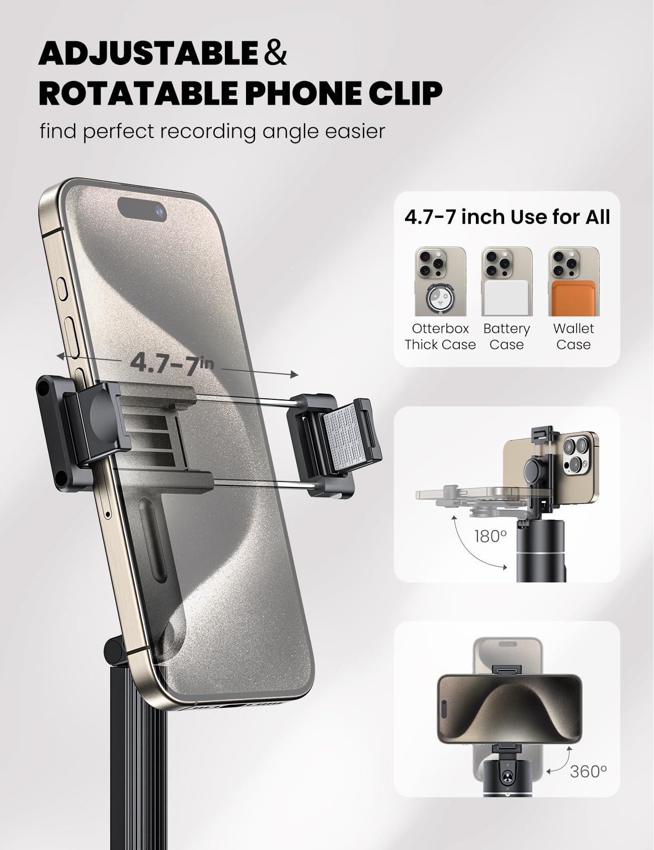 Anxre Auto Face Tracking Tripod 360 Rotationest Version No App Required Auto Face Tracking Tripod For Cell Phone Rotating Compatible With 4''-7'' Iphone Android Phone Holder For Vlog Live Stream