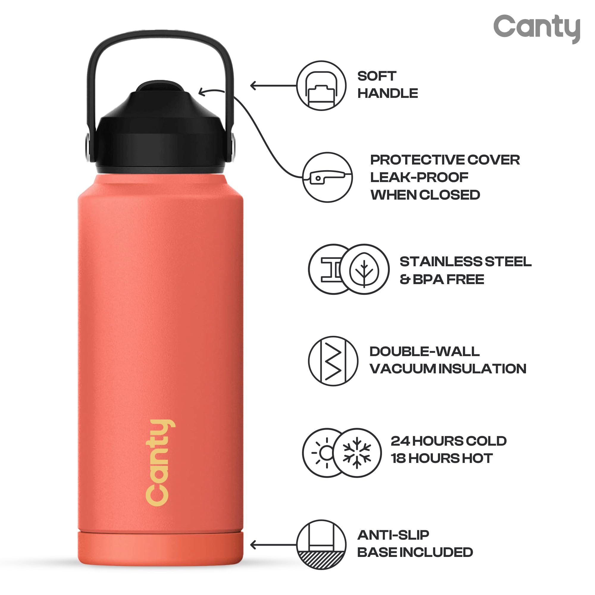 Canty Kids Stainless Steel Water Bottle With Straw, Anti-Slip Base And able Full Colored Box