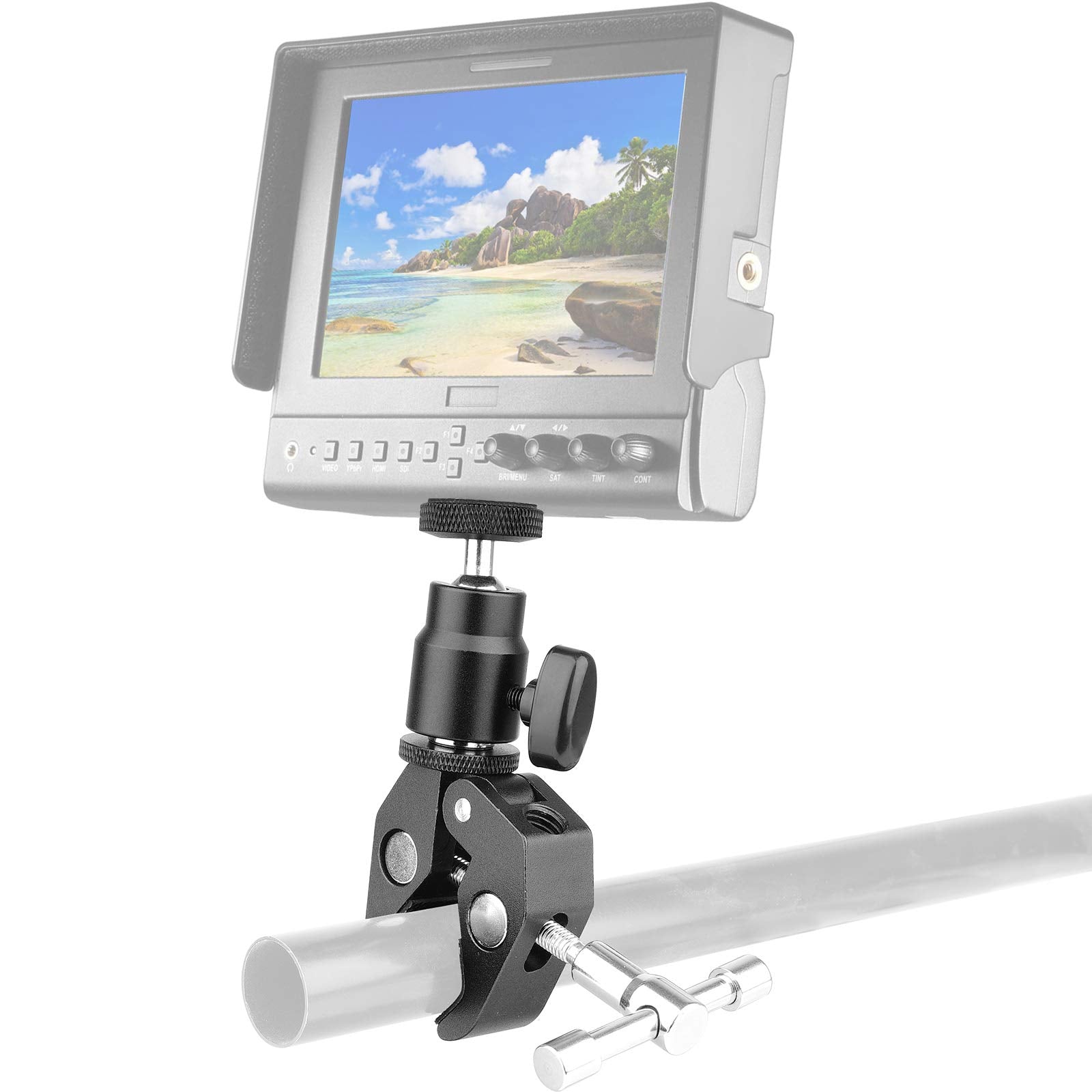 Anwenk Ball Head Shoe Mount Camera Ball Mount Clamp W/ 1/4"-20 Tripod Head Hot Shoe Adapter And Cool Super Clamp