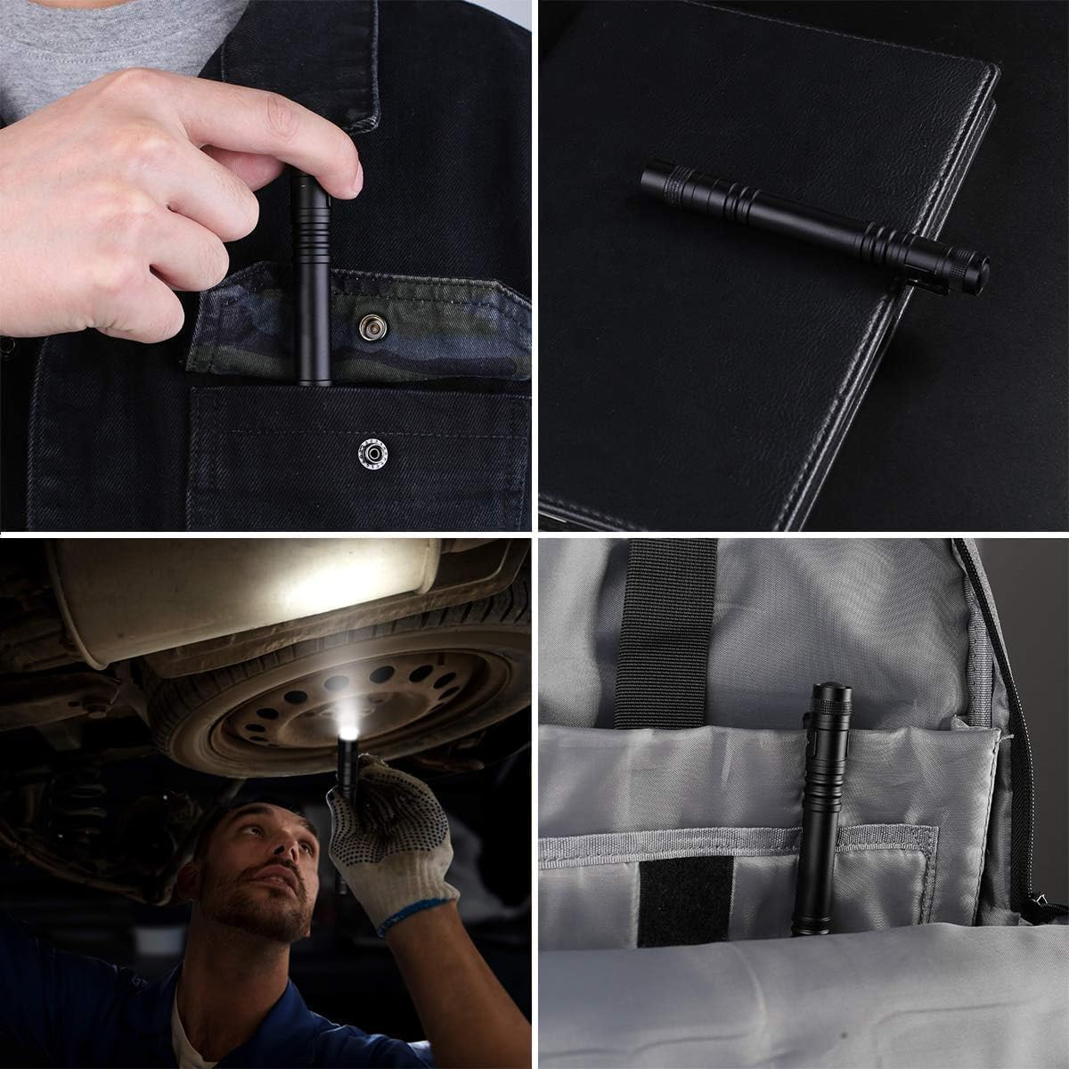 Modoao 4 Pack Pen Light Led Flashlight Pocket Flashlight Pen Light Flashlight Waterproof Mini Flashlight With Pen Clip For Inspection, Hiking, Emergency Situation