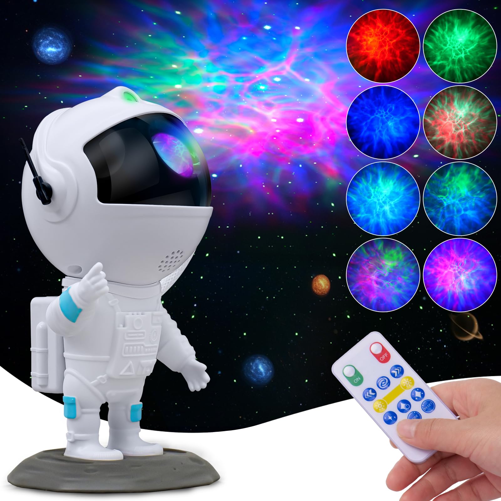 Kkup2U Astronaut Galaxy Projector, Star Projector, Astronaut Light Projector With 8 Colors Led Nebula, Starry Night Light Projector With Remote, Kids Room Decor,  For Kids, Friends, Birthday Game Party