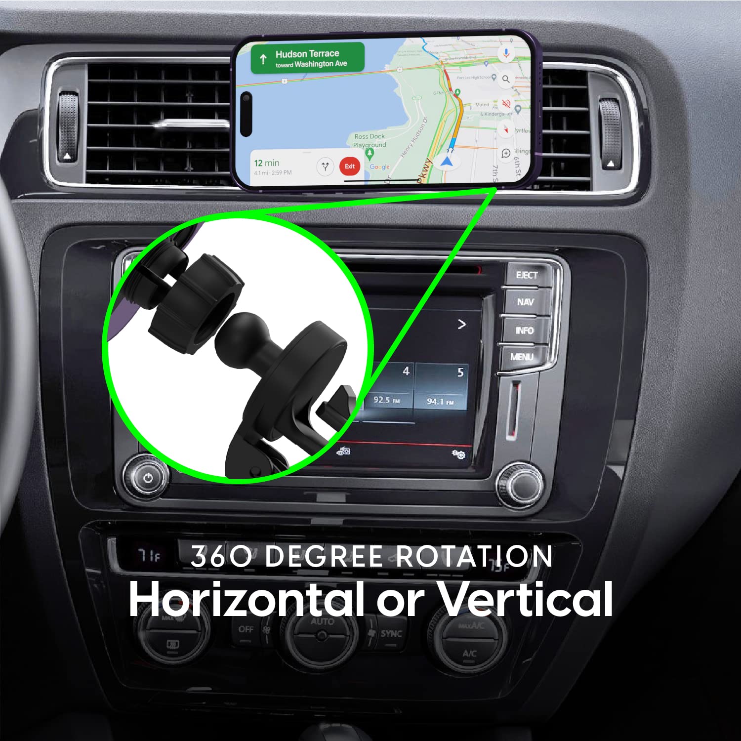 Talkworks Iphone 12/13 Car Mount - Magsafe Compatible, Air Vent Magnetic Holder Stand (Black)