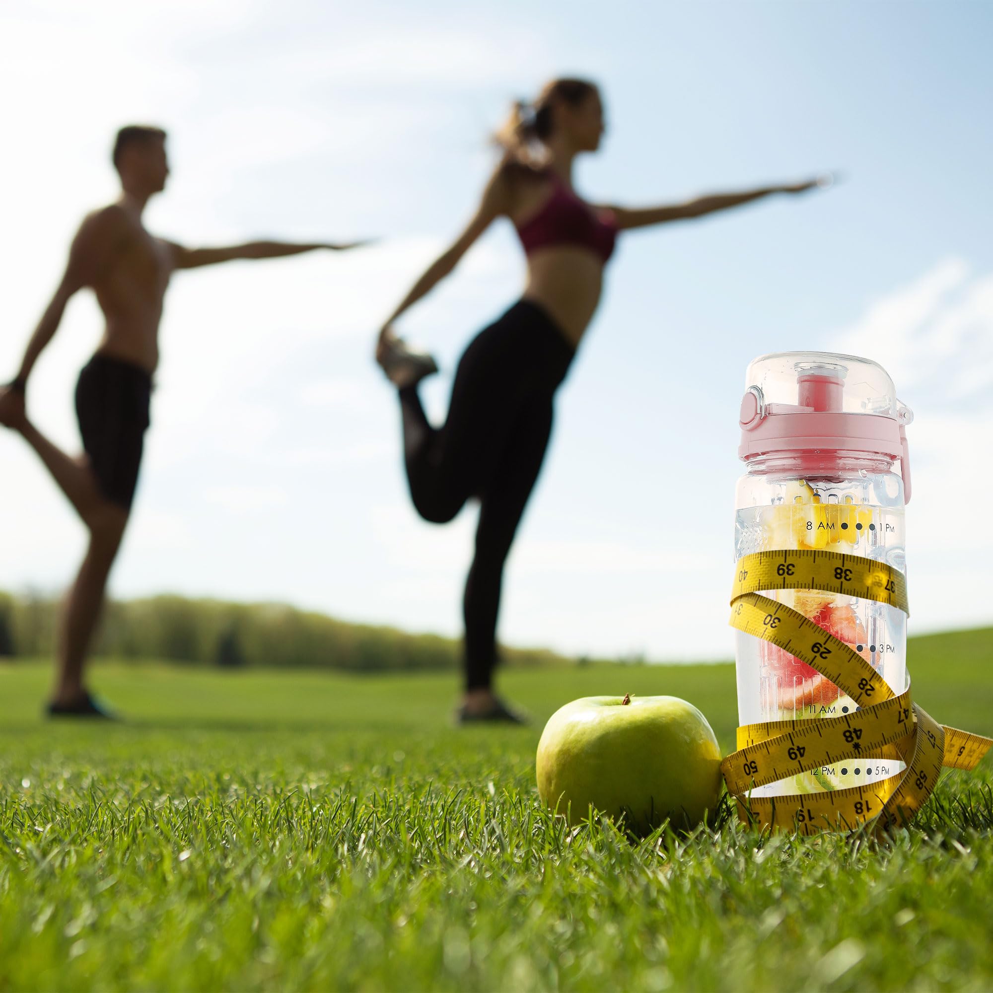 Zulay 34 Oz Large, Leakproof Fruit Infuser Water Bottle With Sleeve And Anti-Slip Grip - Men