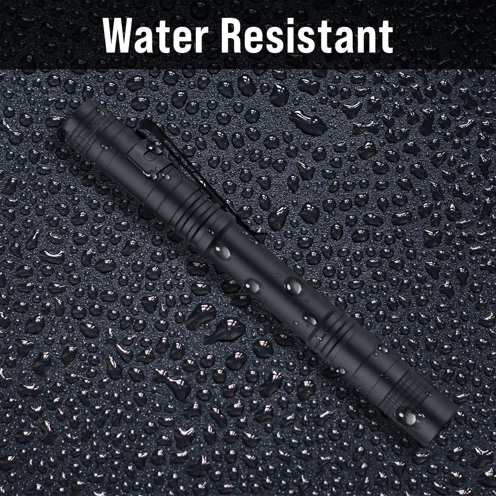 Japard Mini Flashlight 2 Pack, Pen Pocket Light, Small Compact Handheld, Waterproof Emergency Fishing Camping Golf Sports Inspection Work Outdoor