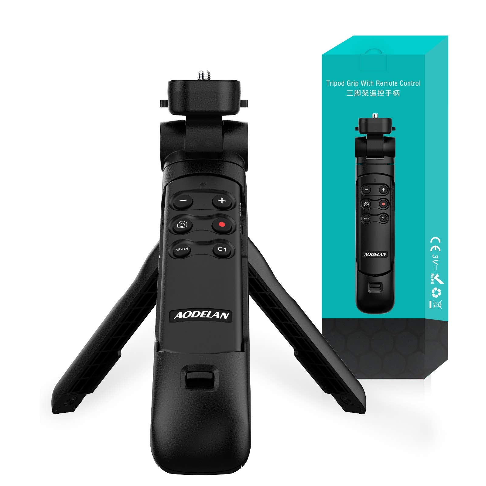 Aodelan Mini Shooting Grip And Tripod With Wireless Remote Shutter For Sony Zv-E10 Zv-1 A7Sm3 A7C A7Riv 9 7Riv 7Riii 7Iii Rx0Ii Rx100M7 Camera For Still Photo And Video Recording, Replace Gp-Vpt2Bt