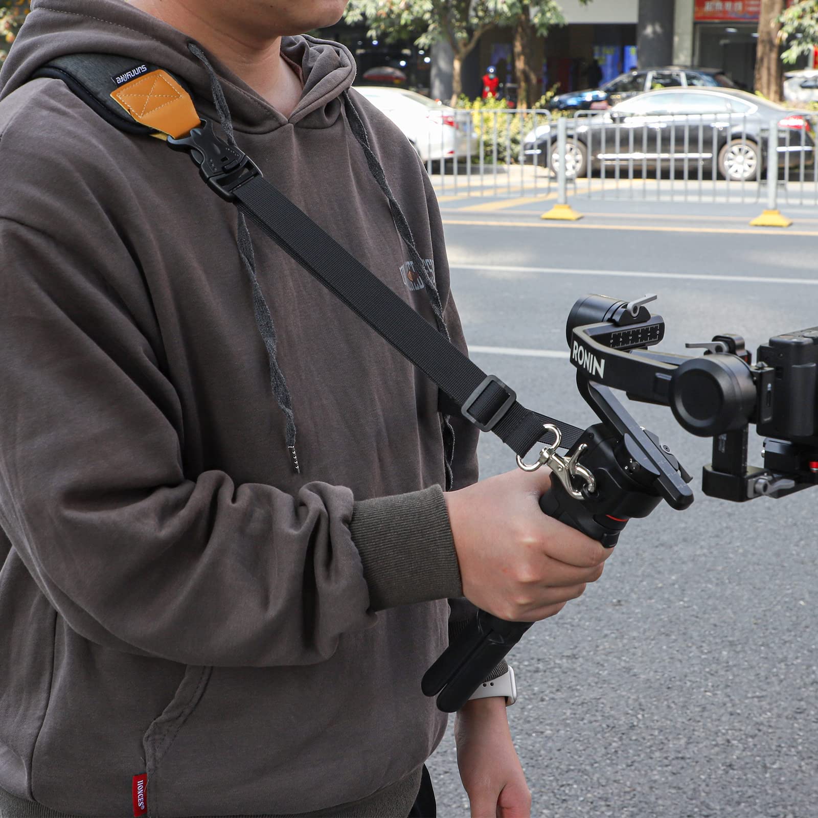 Anbee Ronin Rs 3/4 Pro Mini Neck Strap, Adjustable Dual-Hook Carry Strap With Fixed Metal Ring For Dji Ronin Rs3 / Rs 4/4 Pro Mini Handheld 3-Axis Gimbal Stabilizer