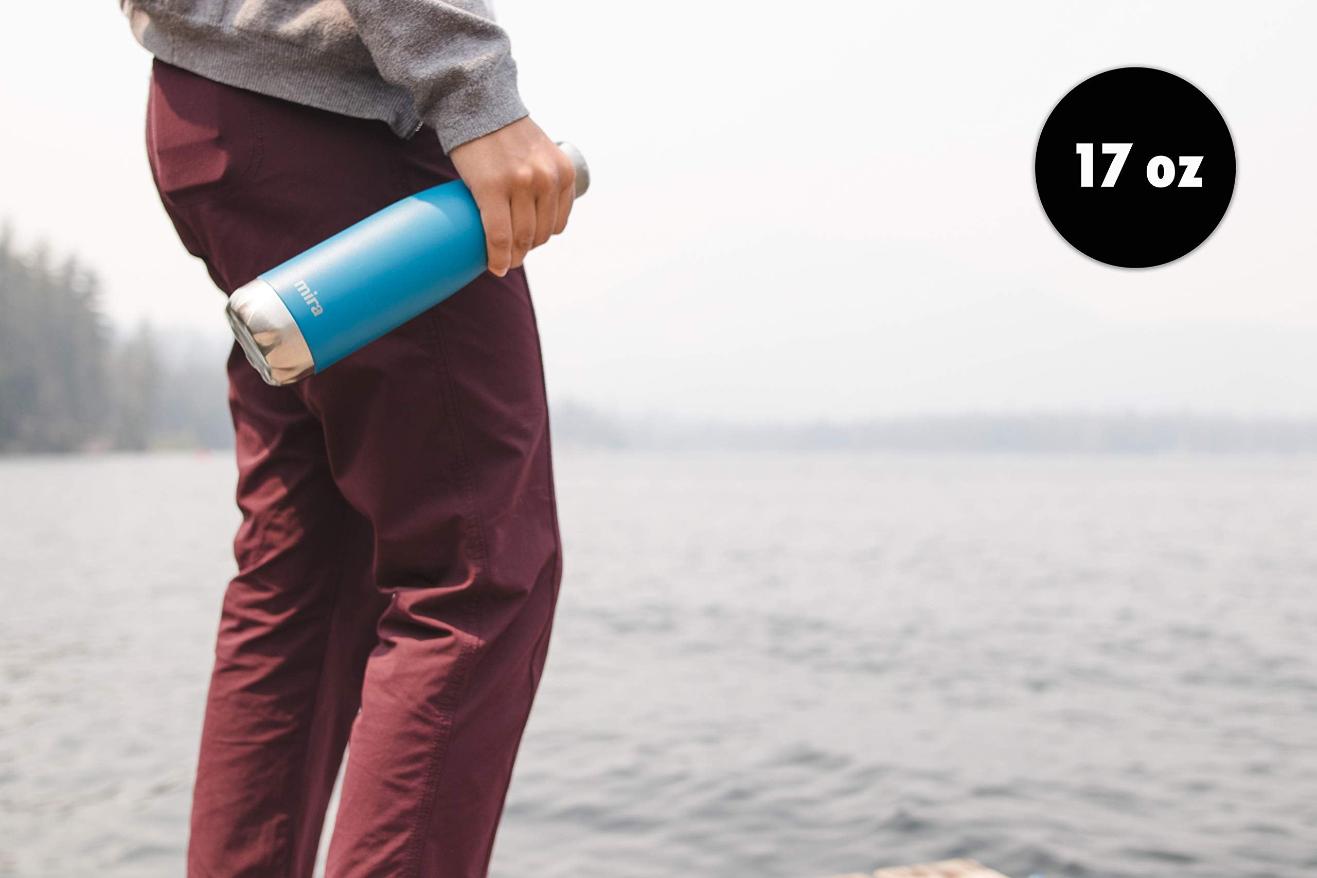 Mira 17 Oz Insulated Water Bottle - Stainless Steel Cola Shape Thermos - Double Wall