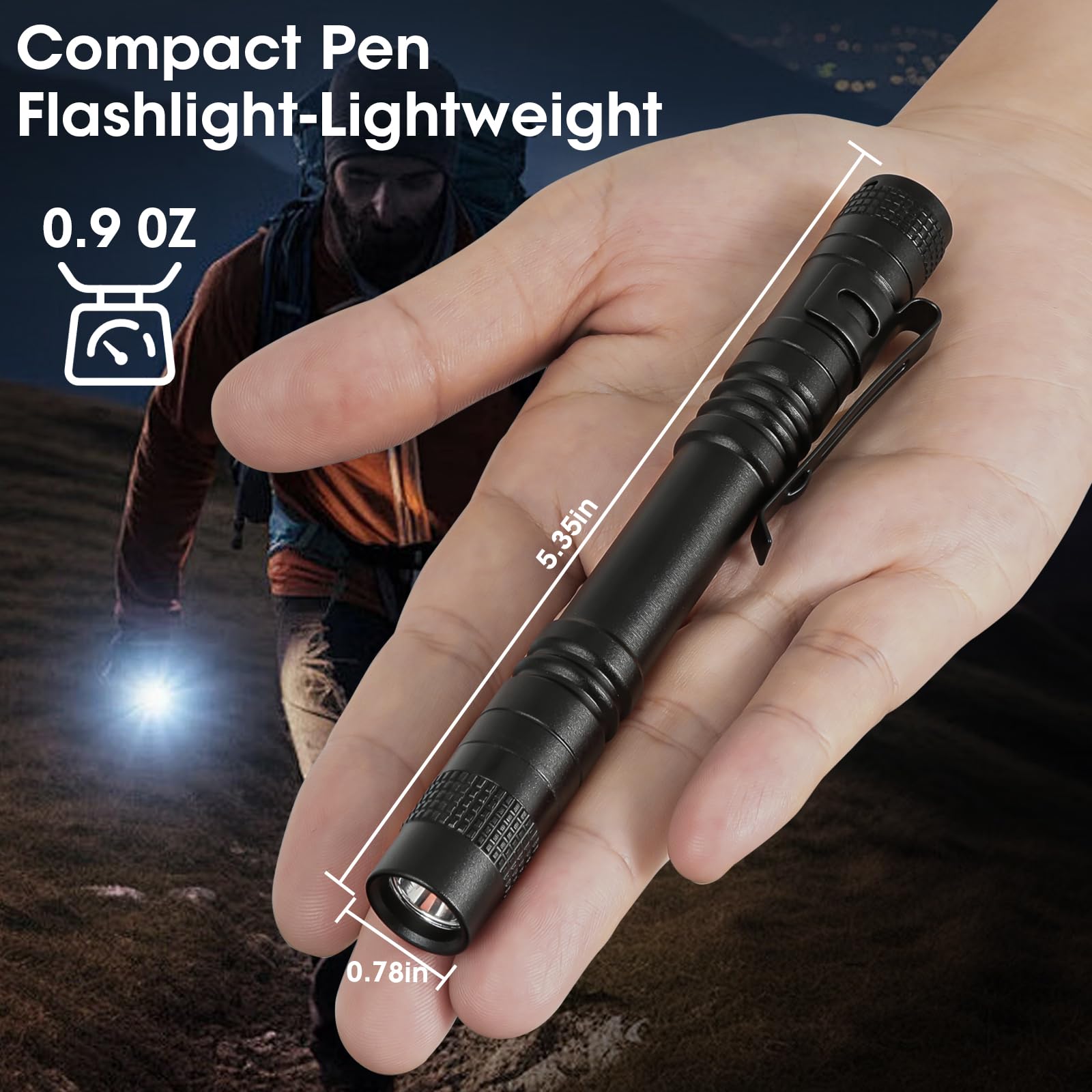 Cussity Pen Light Flashlight 2Pcs, Led Small Mini Pen Lights For Home, Emergency, Handheld Pocket Flashlights With Clip For Outdoor,Camping, Ipx4 Waterproof Inspection Pen Flashlights