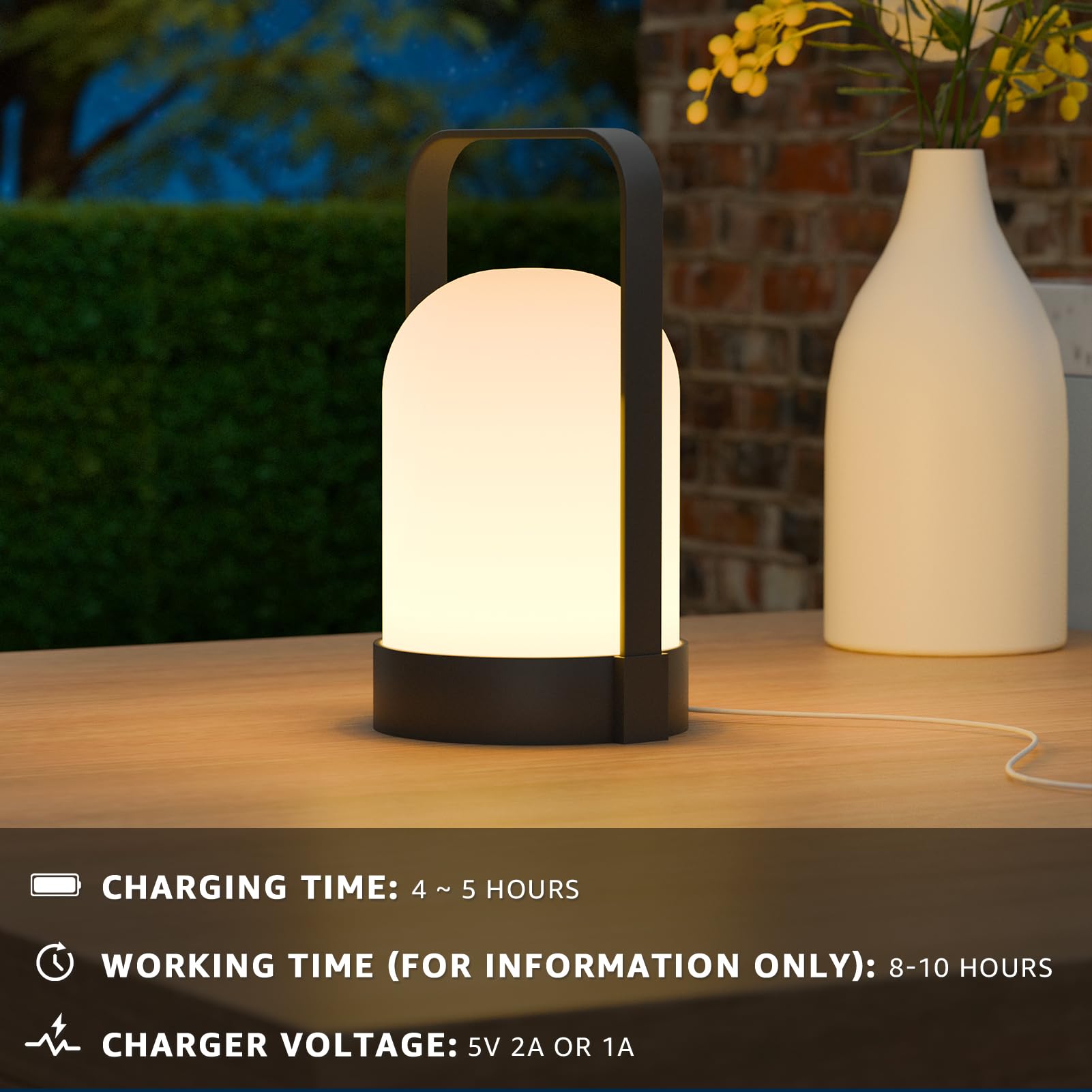 Uuffoo Nicebuy Rechargeable Outdoor Table Lamp - Remote Controlled Led Lantern With 8 Lighting Modes, Portable Handle Design For Patio, Garden & Camping (2-Pack, Ip44 Weatherproof)