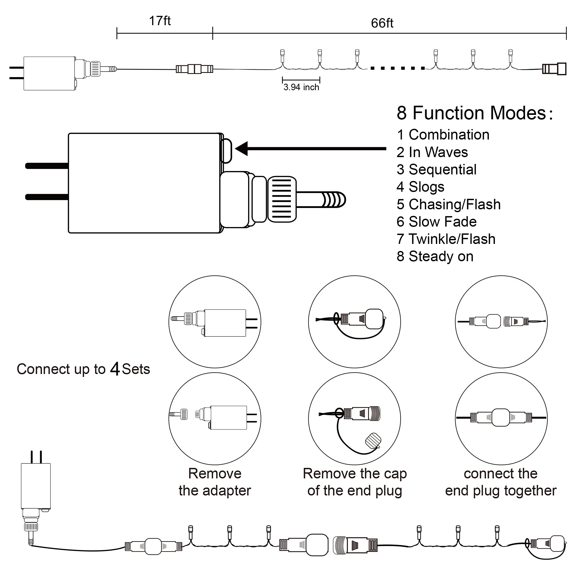 Home Lighting 66Ft Halloween Decorative Mini Lights, 200 Led Green Wire Fairy Starry String Lights Plug In, 8 Lighting Modes, For Indoor Outdoor Xmas Tree Wedding Party Decoration (Purple)