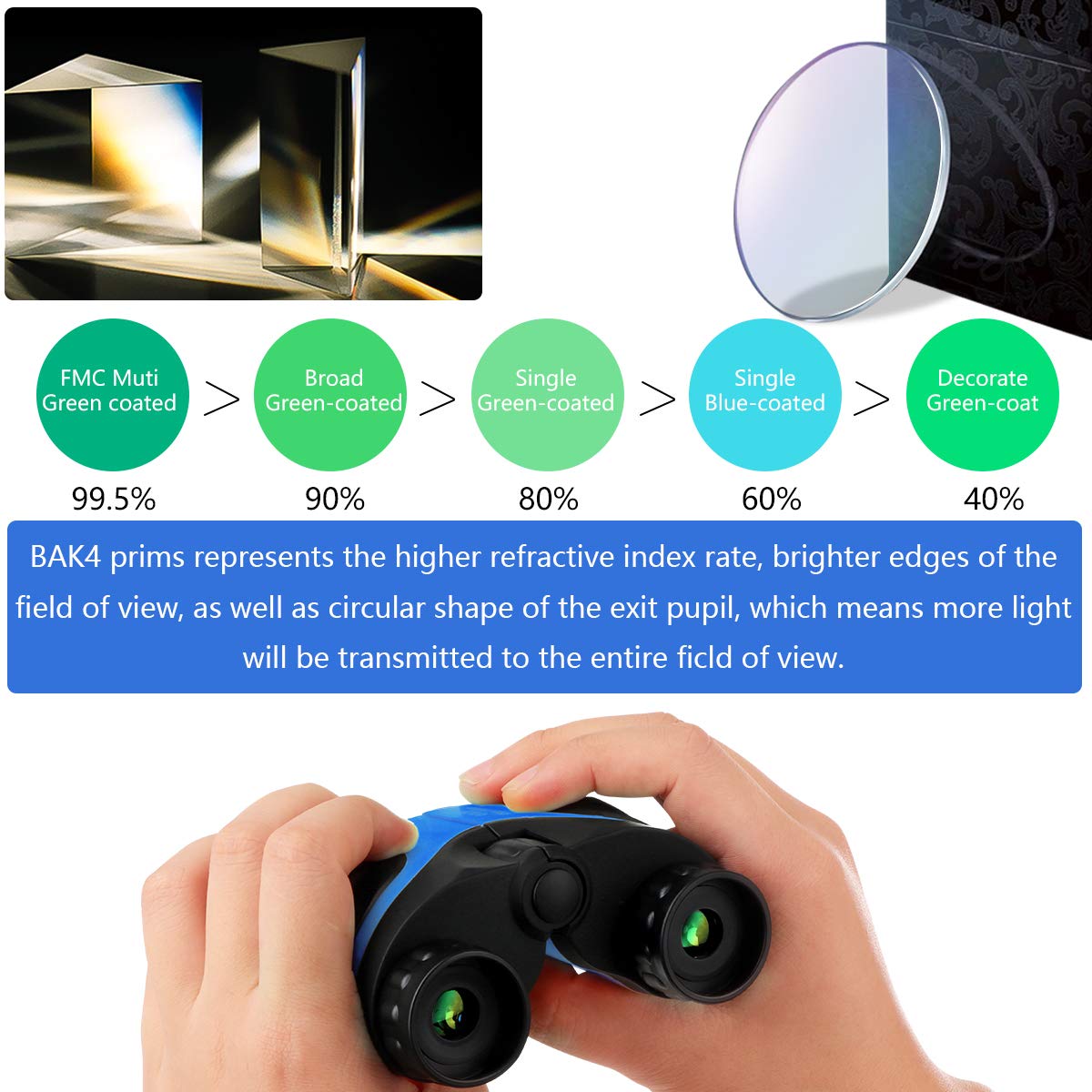 Tal Ennt Outdoor Toys For 4-8 Year Old Boys, Compact Shockproof Binocular For Kids  For 6-9 Year Old Boys Birthday Present For Kids