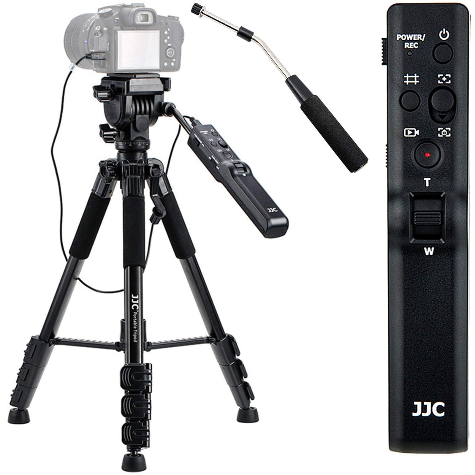 Kiorafoto Camera Tripod With Remote Control And Rain Cover: Replaces Sony Vct-Vpr1, Black Aluminum, Compatible With Sony Cameras/Camcorders
