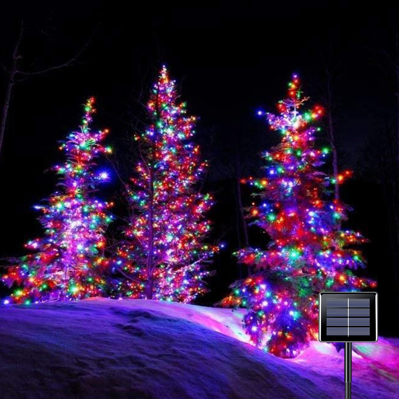 Anycosy 40Ft Solar Christmas Lights Outdoor 120 Leds C6 String Lights With Timer Function Plug In 8 Modes For Christmas Light Decorations
