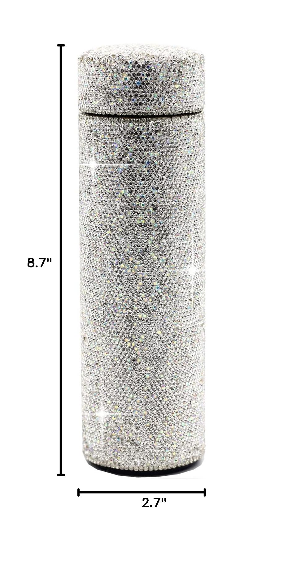 Bling Rhinestone Stainless Steel Water Bottle - 17Oz Vacuum Insulated Diamond Tumbler