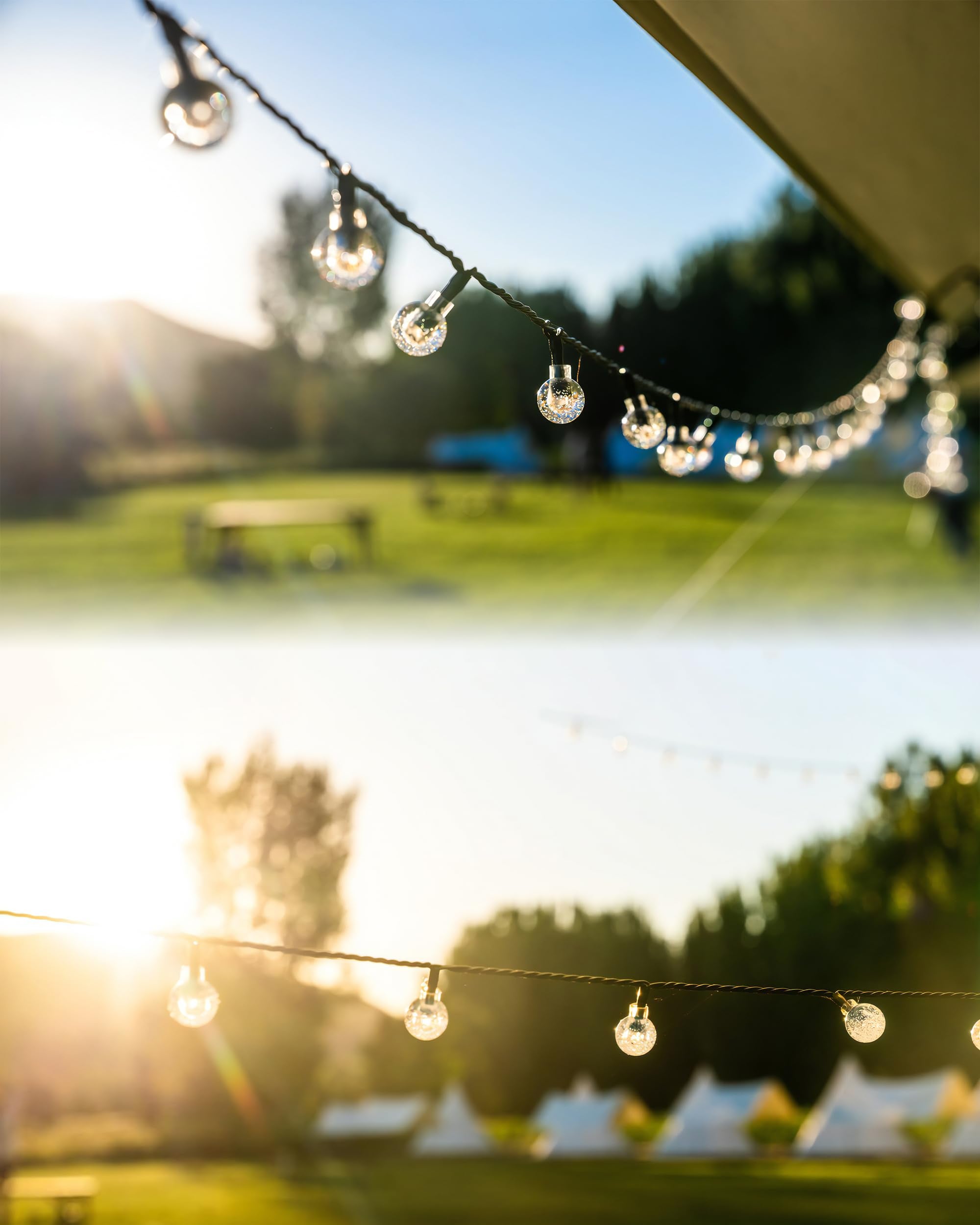 Flechllary Solar String Lights For Outside, Crystal Globe Lights With 8 Modes, Solar String Lights Outdoor Waterproof For Garden Tree Patio Party Christmas Decorations (Warm White)