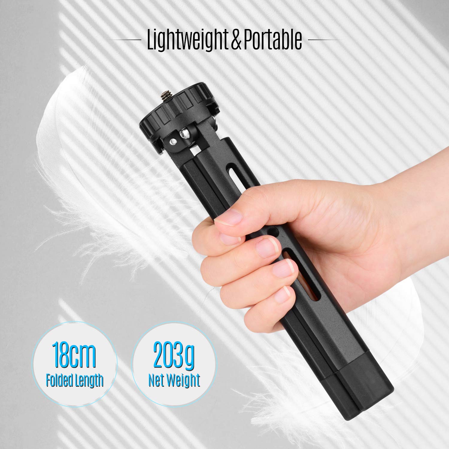 Andoer Desktop Metal Tripod Stand 1/4 Inch Screw Adjustable Height For Dslr Camera Gimbal Stabilizer Compatible With Zhiyun Crane 3S / Weebill S/Weebill Lab