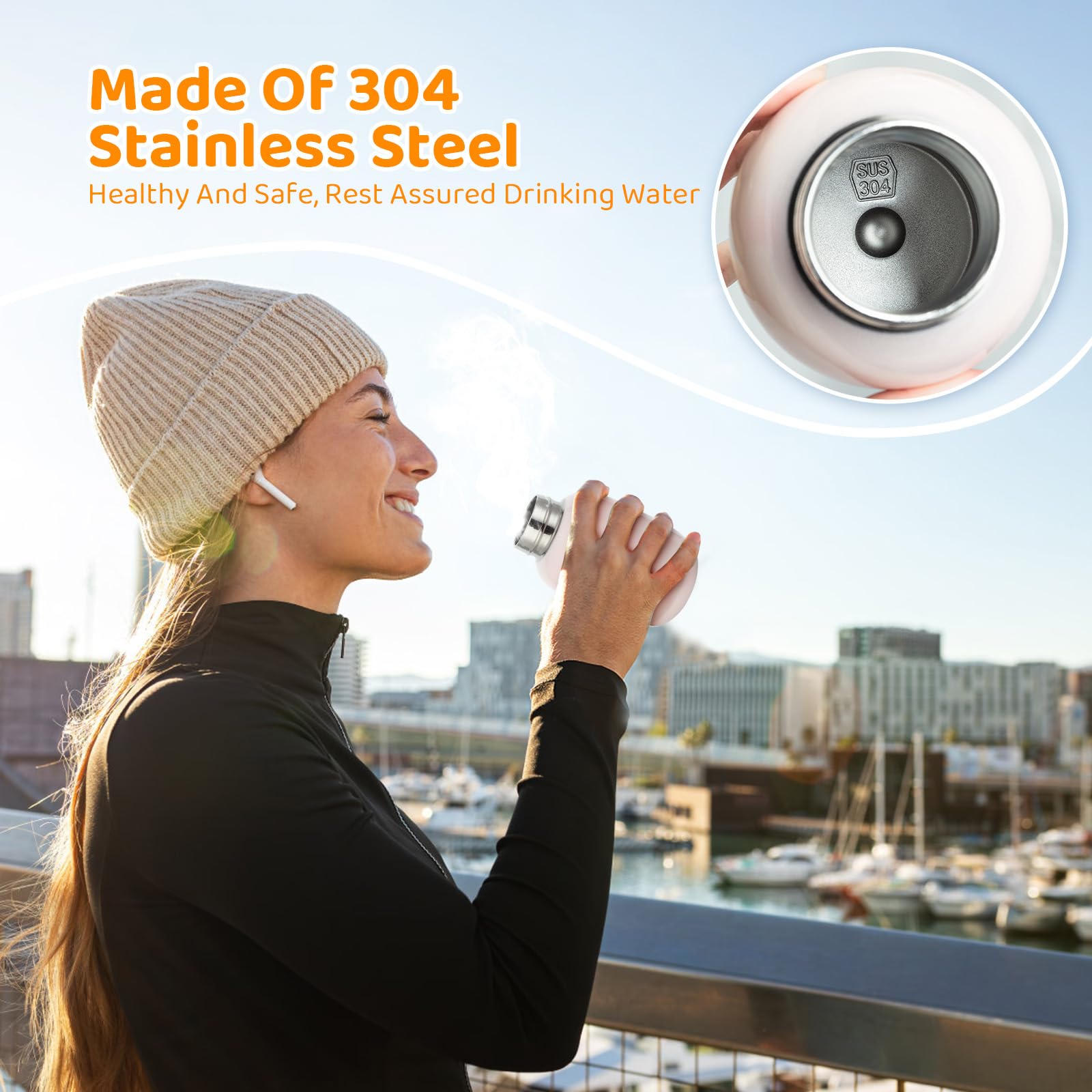 Jessie Mini Insulated Stainless Steel Water Bottle,9Oz/260Ml Small Vacuum Metal Water Bottle Leak