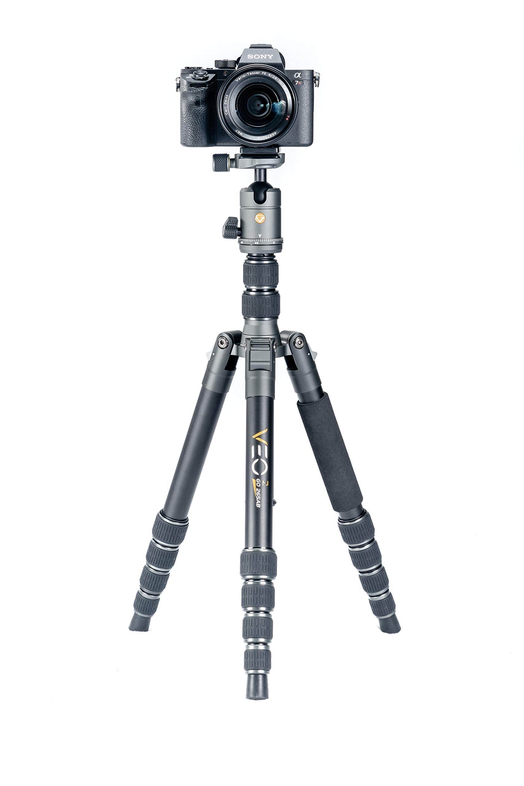 Vanguard Veo2Go265Ab Aluminum Travel Tripod With Ball Head For Sony, Nikon, Canon, Fujifilm Mirrorless, Compact System Camera (Csc), Dslr