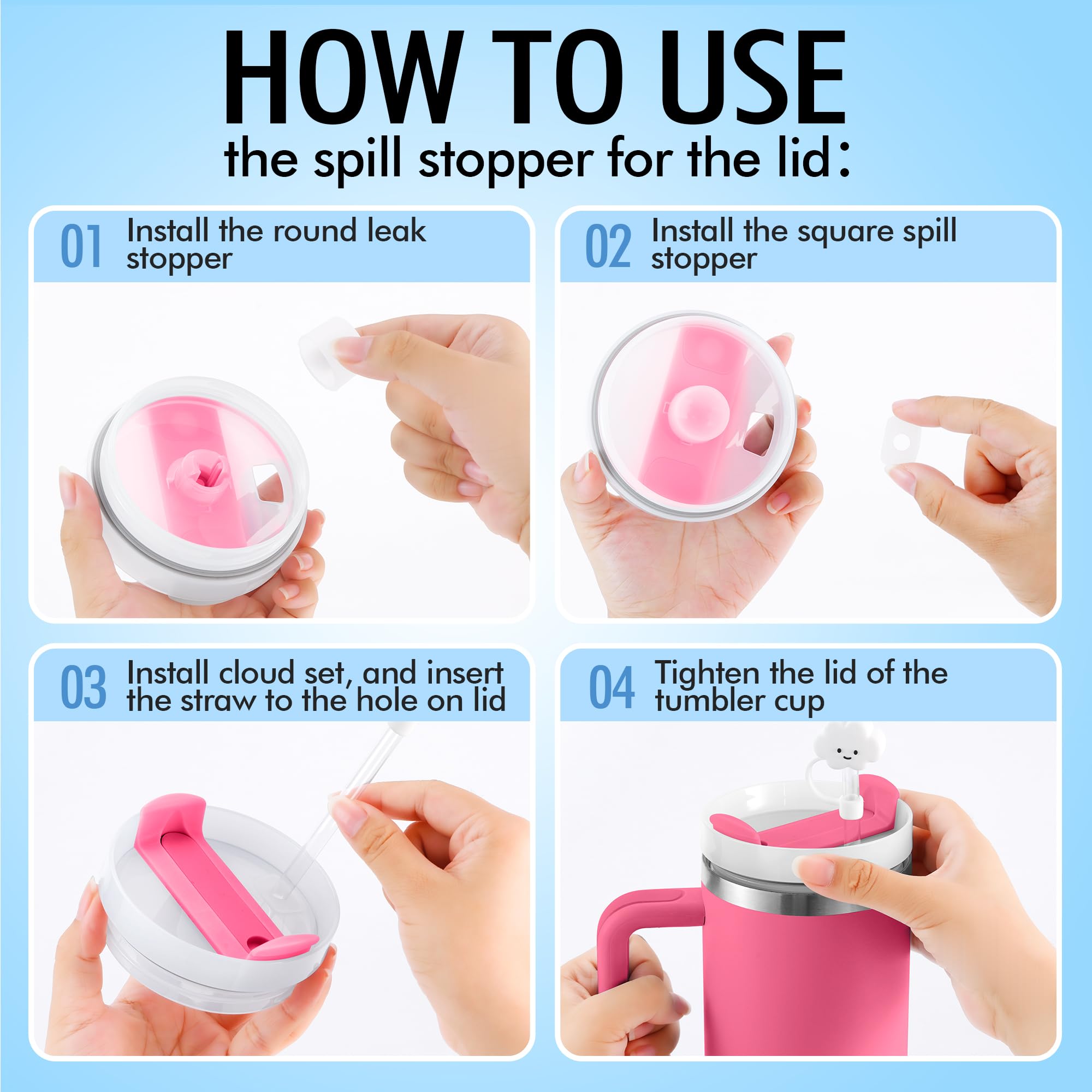 40 Oz Stainless Steel Tumbler With Lid And Straw, Insulated Cup With Handle, Leak Proof Tumbler