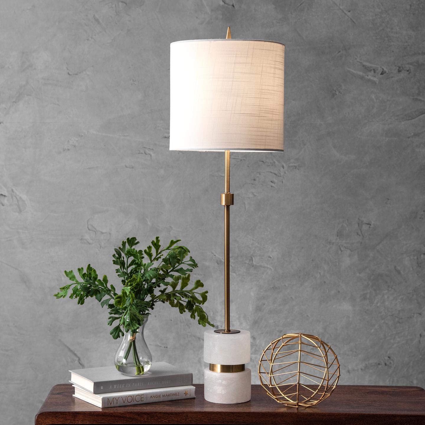 Nuloom Mct04Aa Charlotte 31" Table Lamp, Height, Gold & Marble