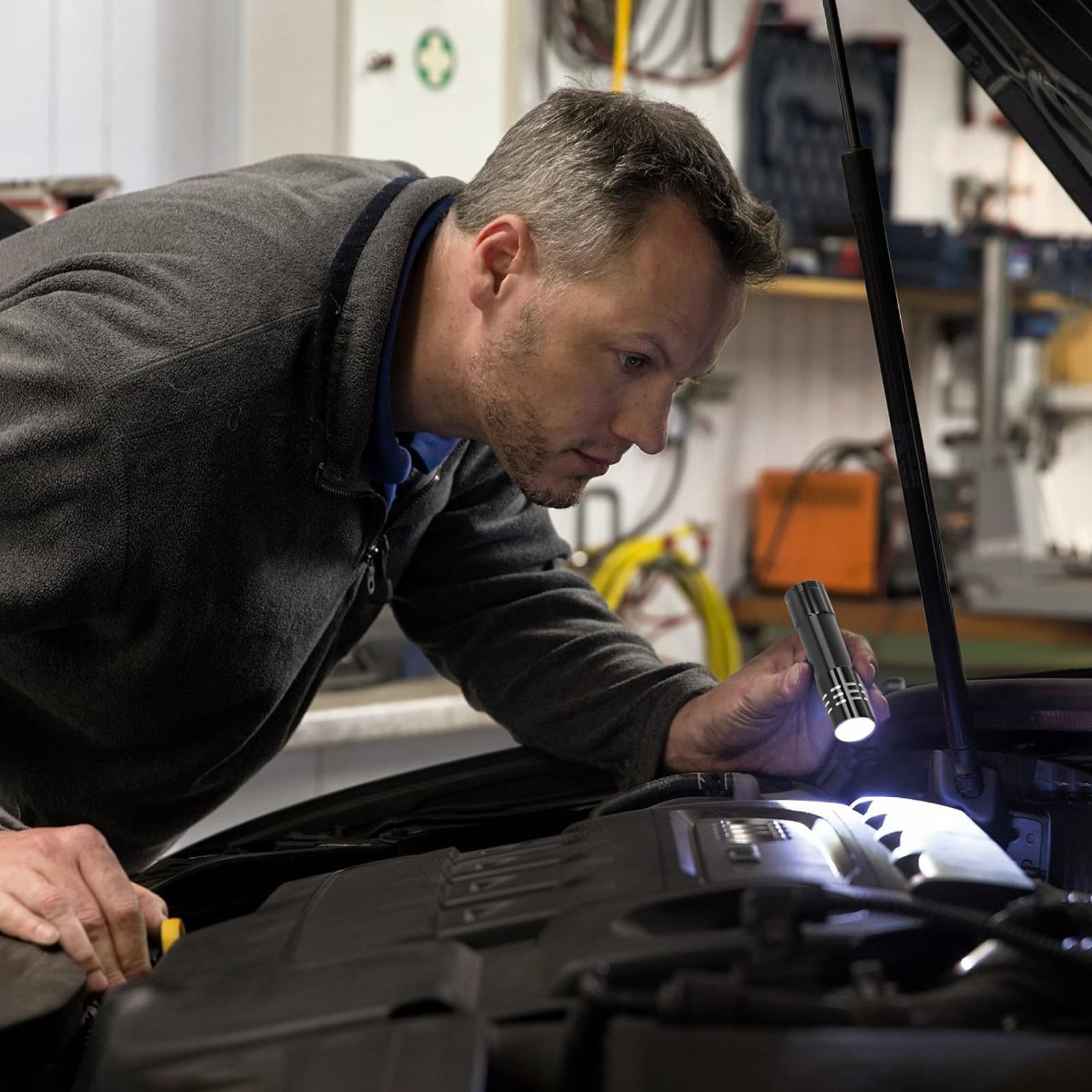 Hilngav 6 Pack Led Aluminum Small Mini Usb C Rechargeable Flashlights, Handheld Small Flashlight Bulk, Portable Camping Bright High Lumens Flashlight Christmas  (6)