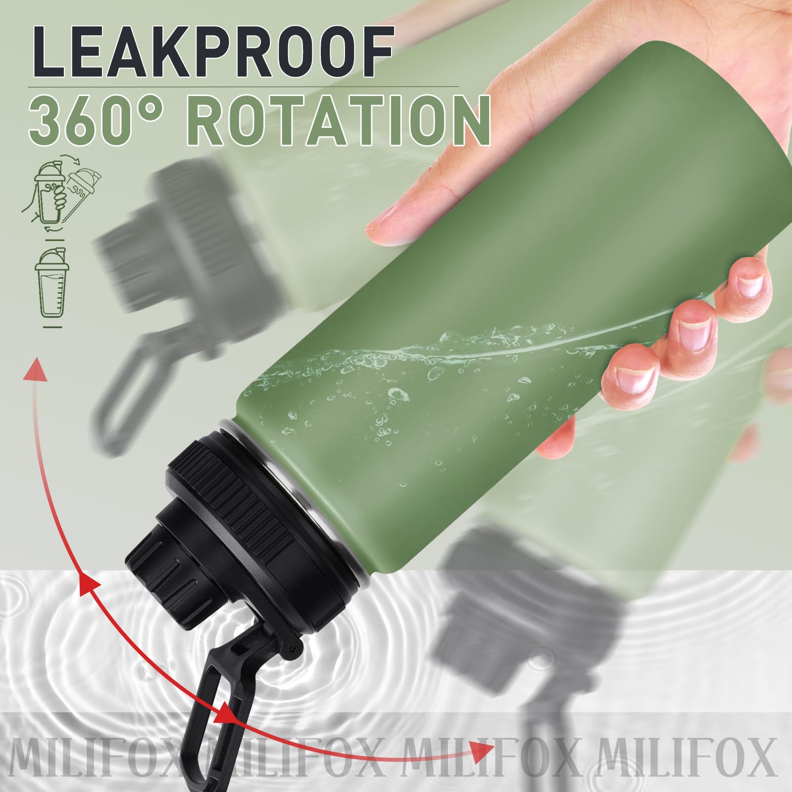 18 Oz Stainless Steel Water Bottles With Spout Lid Insulated Water Bottle Double Wall Vacuum Wide