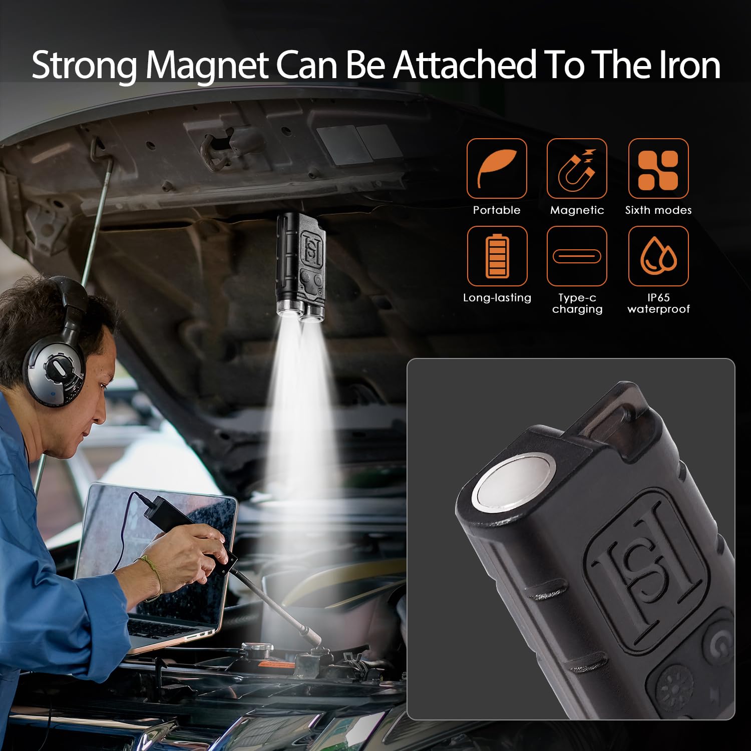 Kunhe K2 2 Pack 1000 High Lumens Edc Flashlight With Tail Magnetsuper Bright Rechargeable Usb C Mini Small Portable Keychain Pocket Flashlights