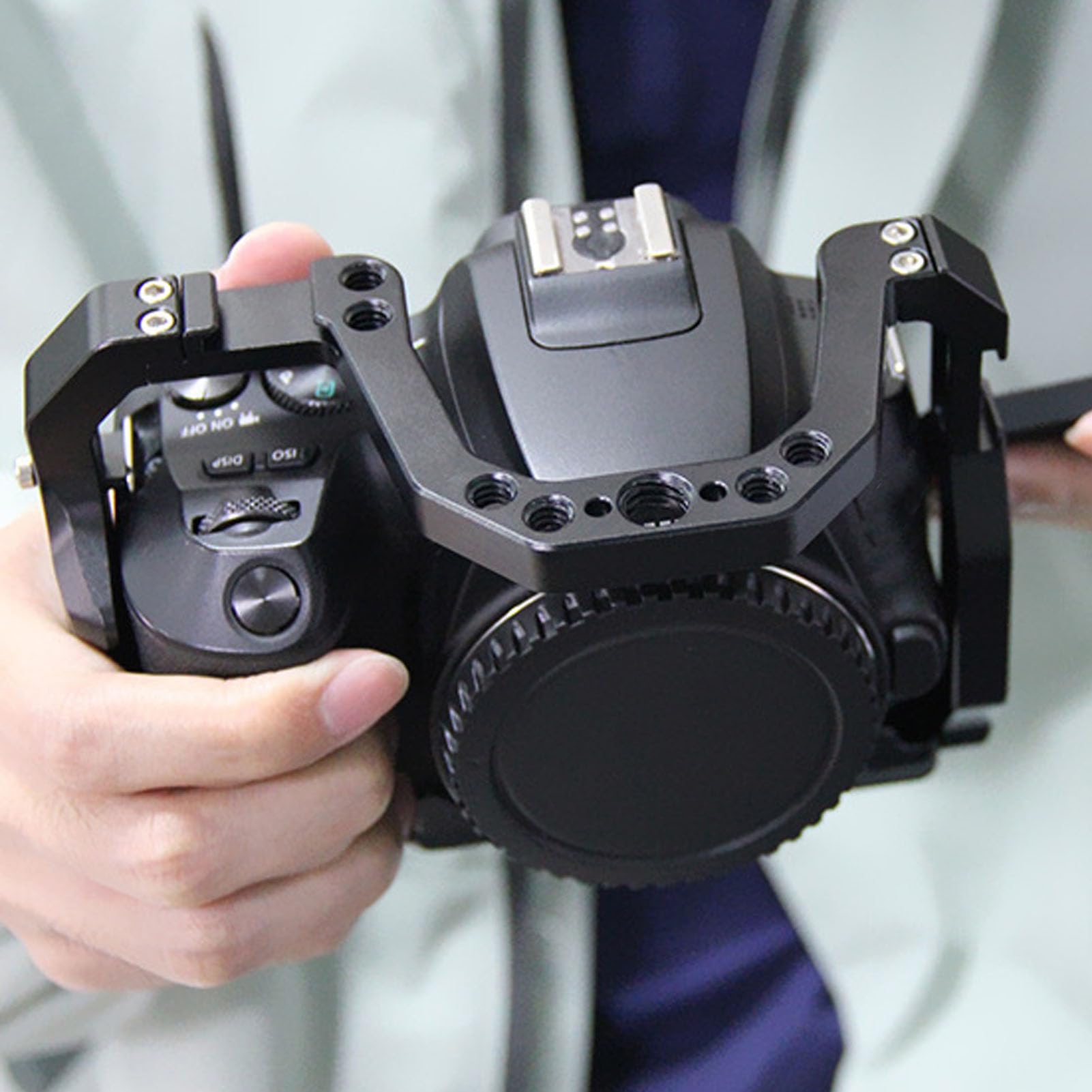 Akozon Camera Video Cage Aluminum Alloy Camera Stabilizer Rig For 200D 200Dii With Multiple Mounting