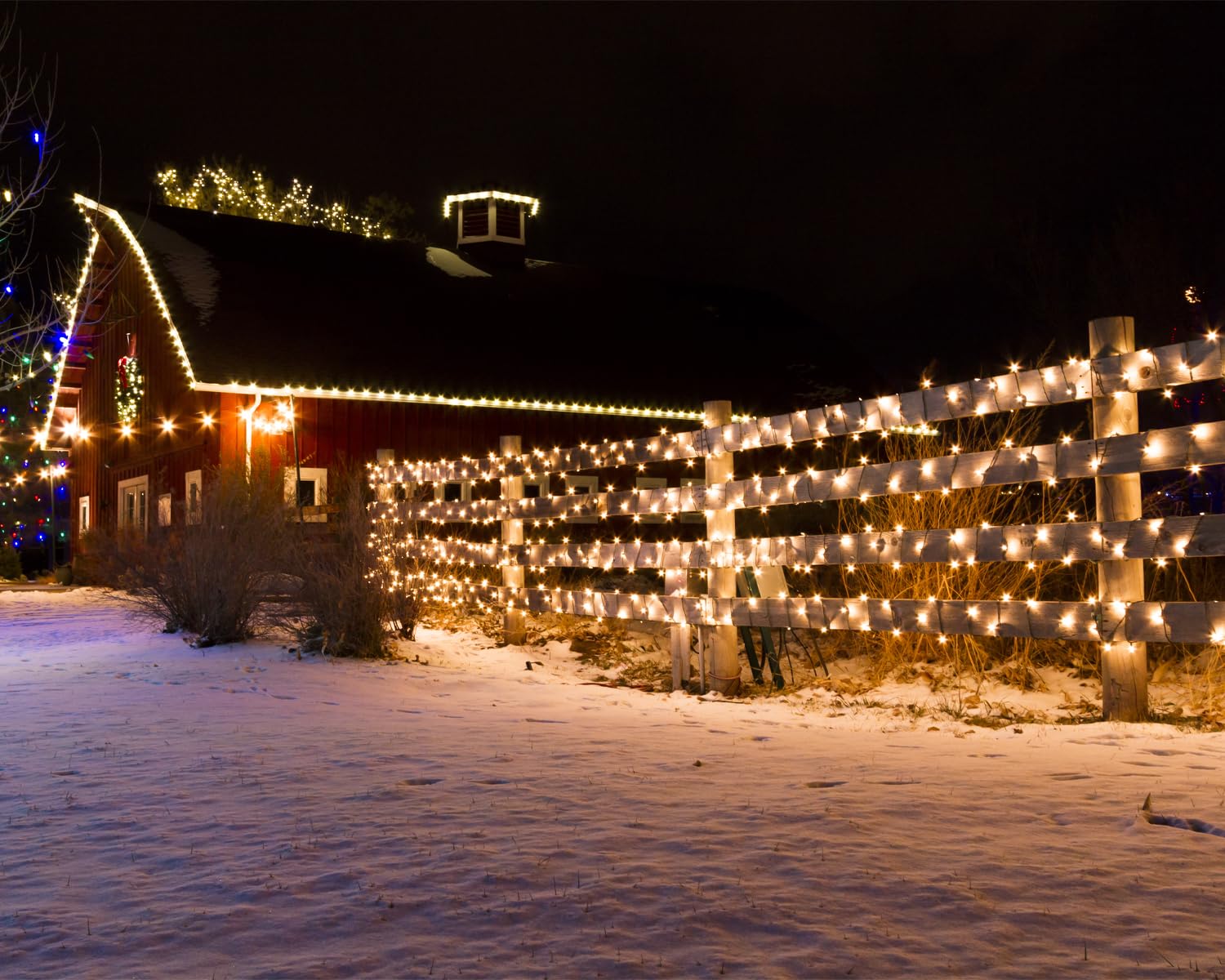 Mocalido 2 Pack Solar Christmas Lights For Outside, 240 Led 80Ft Total Outdoor String Lights Solar Powered, Waterproof Twinkle Light For Xmas Tree Yard Garden Decor, Warm White