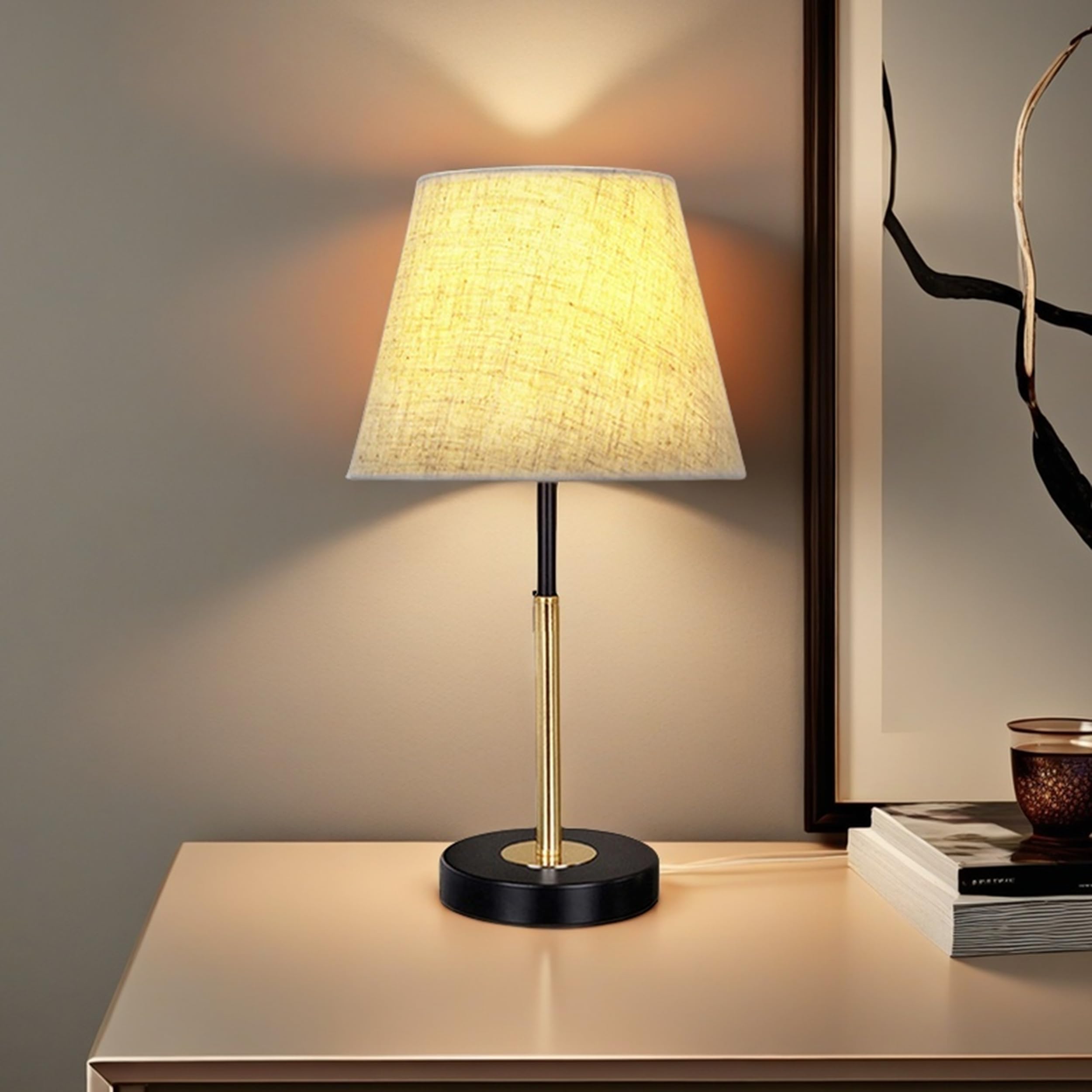 Fgbdnfh Home Decoration Desk Lamp, Bedside Lamp Children'S Living Room Bedroom Study Room Reading Home Office Modern Farmhouse Decoration Retro Shade