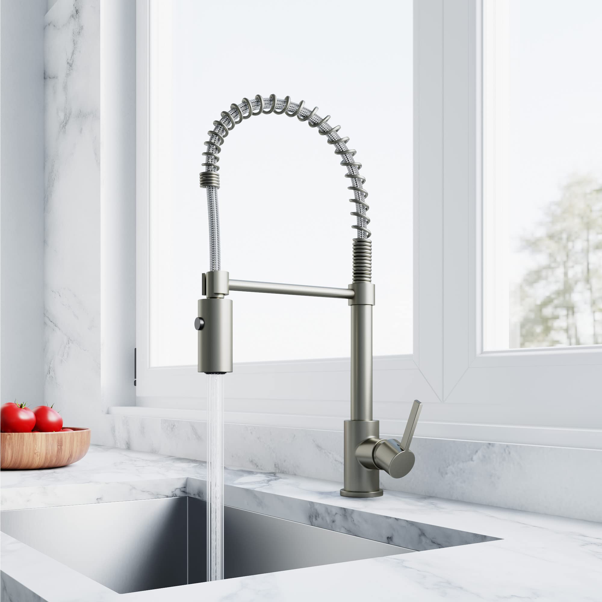 Dowell Kitchen & Bath Dowell Kitchen Faucet Stainless Steel Kitchen Faucet Premium Quality High Arc Single Handle Solid Brass Construction Ada Compliant-8002 006 02