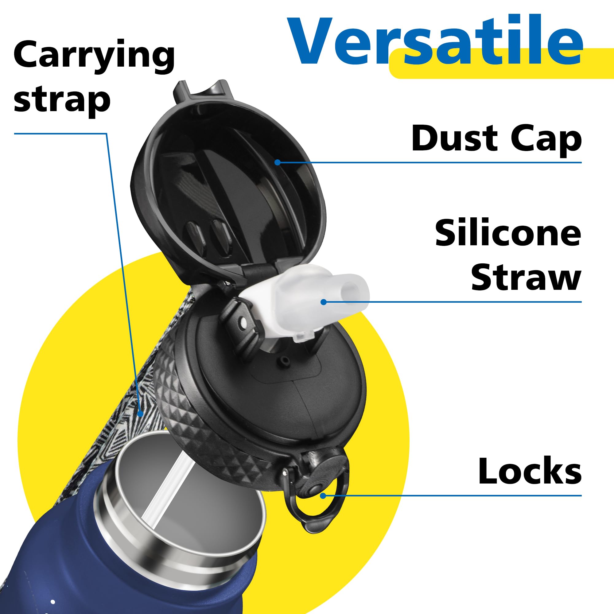 Han'S Bottle Kids Water Bottle With Straw Lid - Insulated Stainless Steel Reusable Tumbler For Girl
