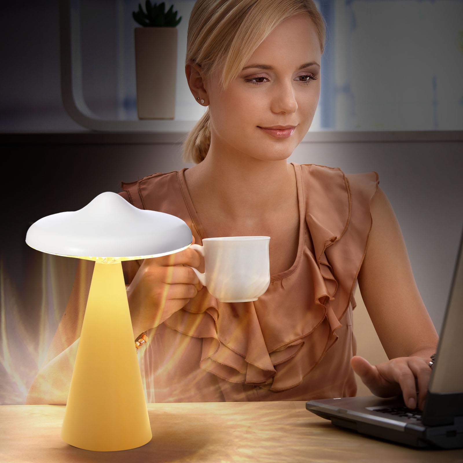 Vihose 2 Set Small Mushroom Lamp Touch Mushroom Table Lamp 3 Speed Dimming Warm Cold Night Light Small Desk Nightstand Decor For Bedroom Table Nursery Bed Birthday