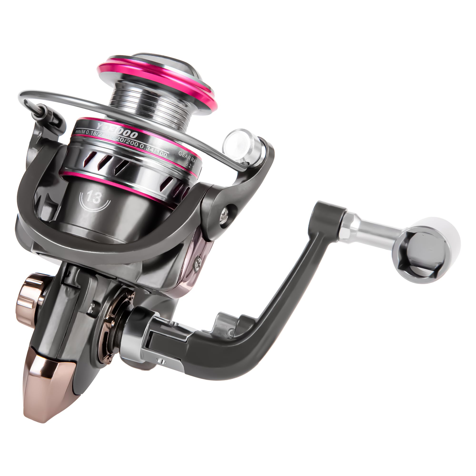 Demengite Saltwater Fishing Reels, Spinning Reel Stainless Steel Ball Bearing, Size 1000 Is Perfect For Ice Fishing, Ultra Smooth With P26.5Lb Carbon Fiber Drag