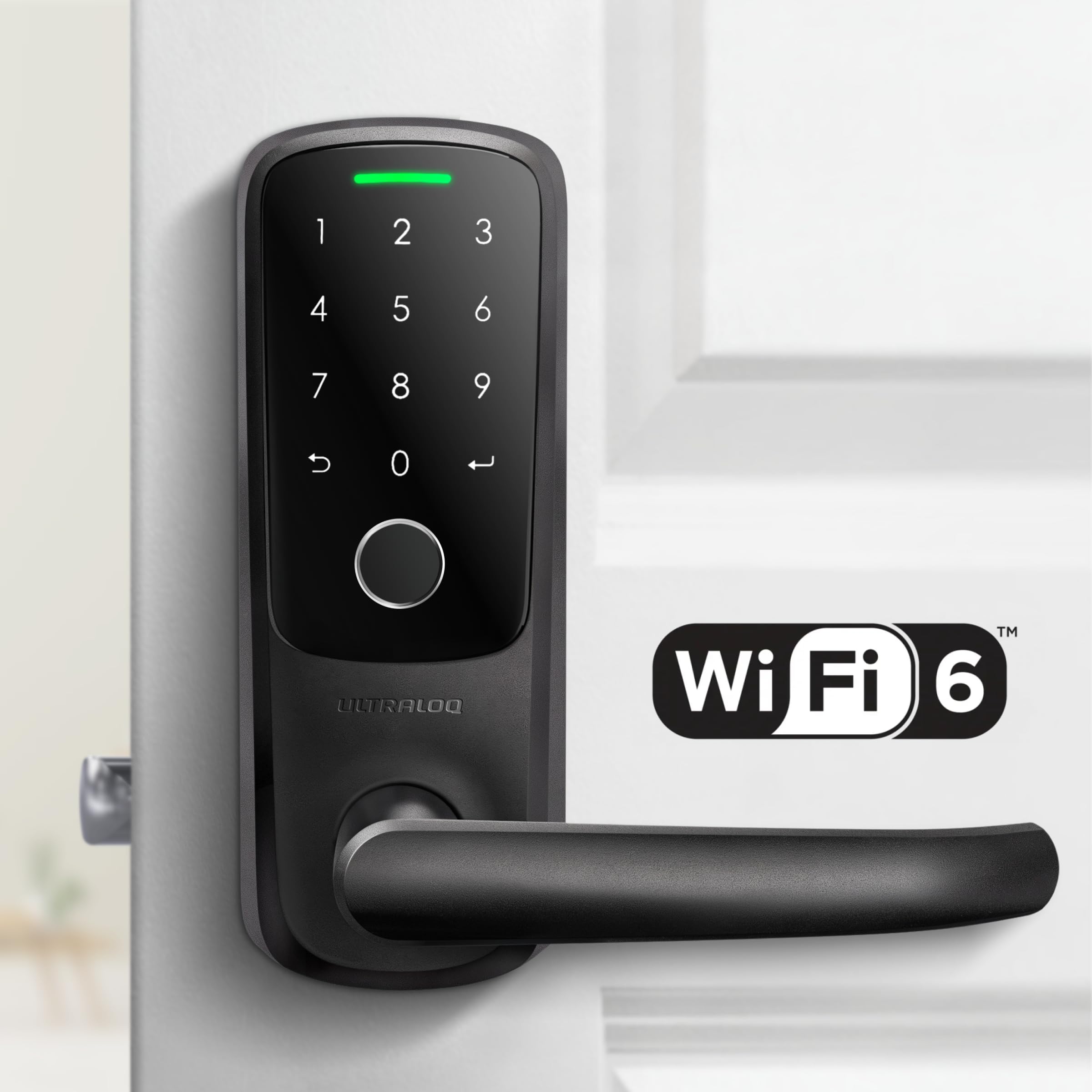 Ultraloq Latch 5 World'S First Built-In Wifi Smart Lock With Fingerprint, 5-In-1 Keyless Entry Door Lock With Touch Digital Keypad, App Control, Black