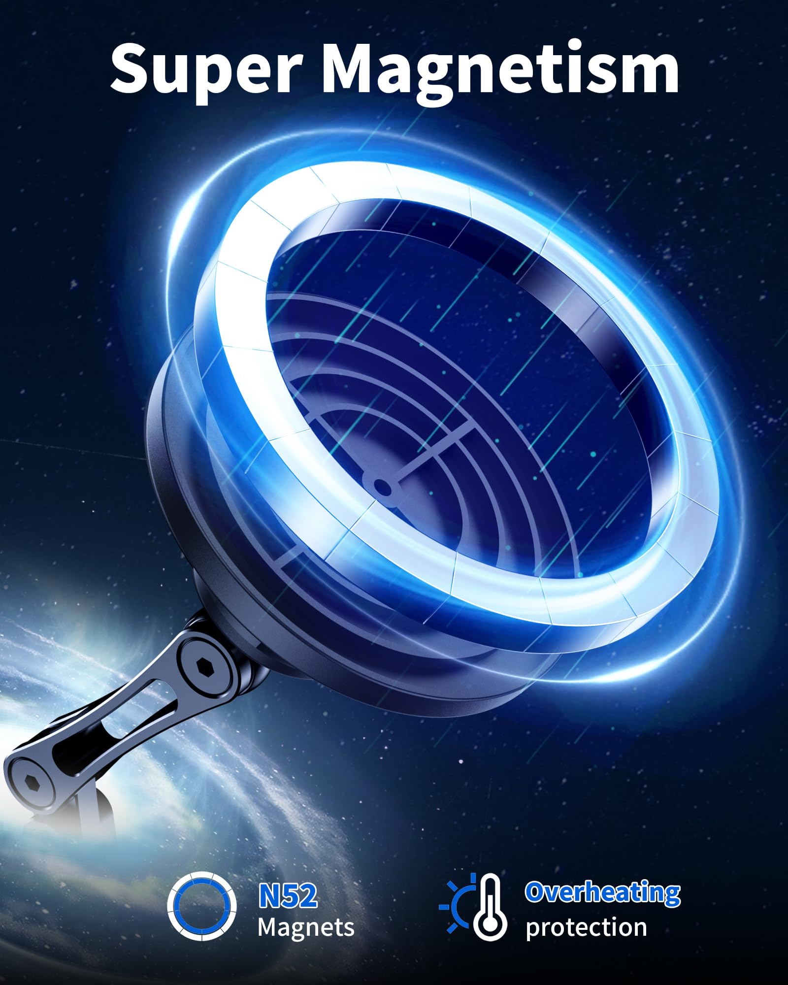 Zbf Magnetic Car Phone Holder Mount (360° Rotation) Cell Phone Car Holder, Phone Mount For Car Windshield Dashboard Hand  Mount For Phone 16 15 14 13 Pro Max All Smartphones