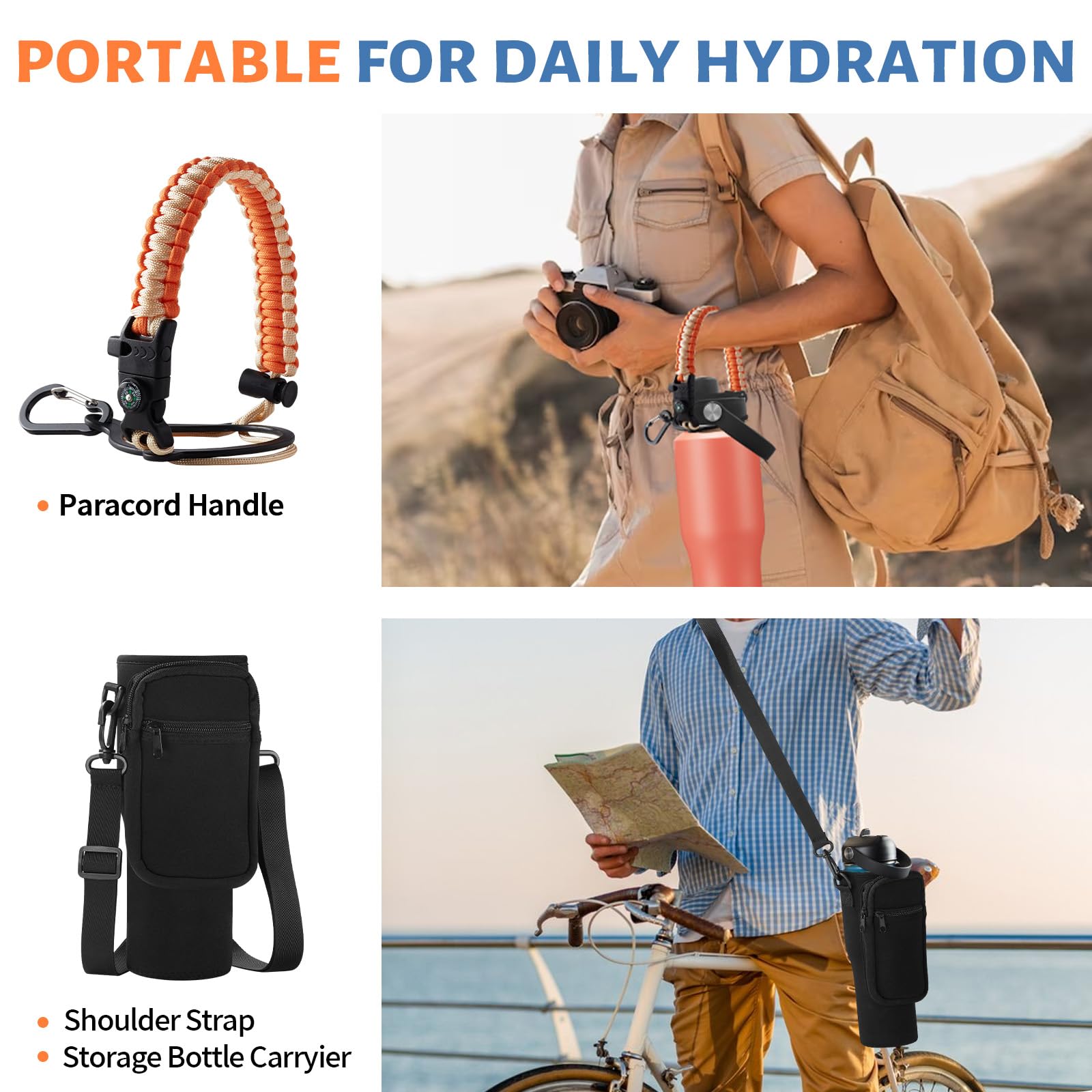 32 Oz Stainless Steel Water Bottle - Keep Cold-48 Hrs, Hot-24 Hrs, Leak Proof Vacuum