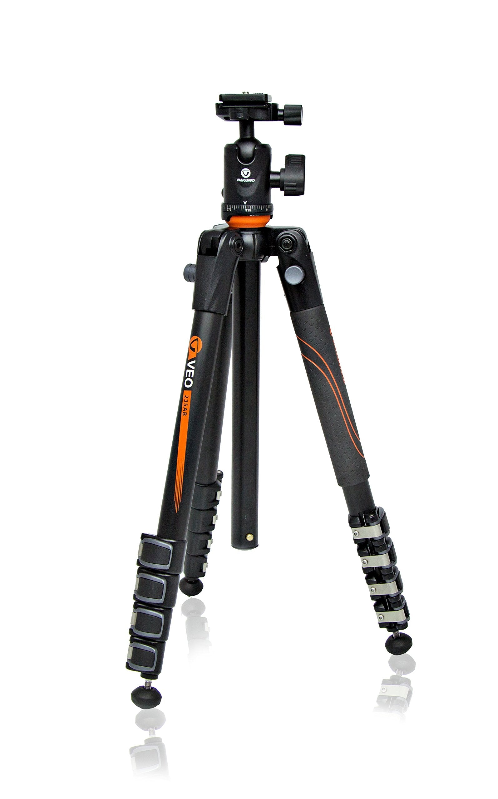 Vanguard Veo 235Ab Aluminum Travel Tripod With Ball Head For Sony, Nikon, Canon, Fujifilm Mirrorless, Compact System Camera (Csc), Dslr