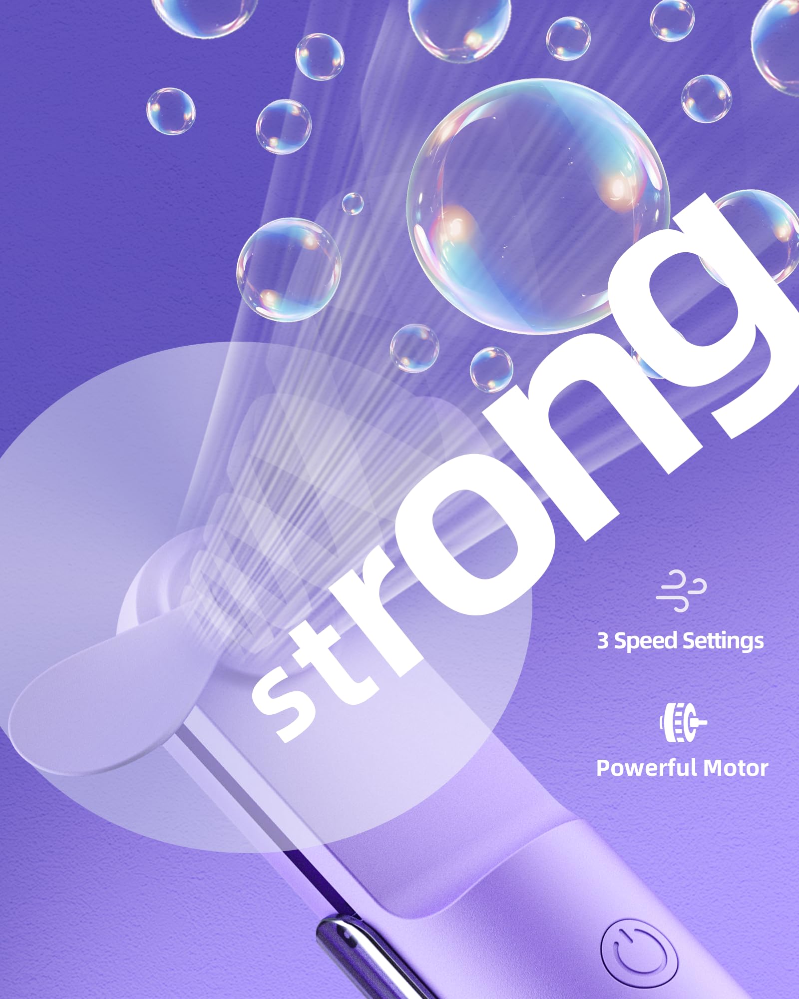 Portable Handheld Foldable Mini Pocket Fan, 3-Speed Usb-C Rechargeable Quiet Personal Fan For Travel