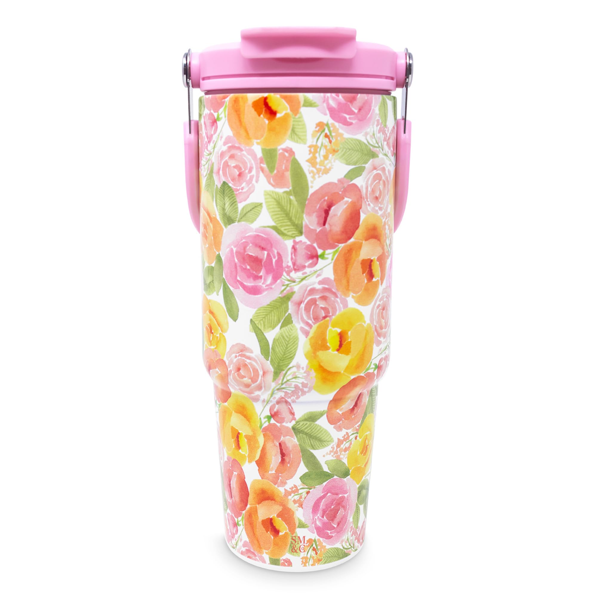 Steel Mill & Co 30 Oz Stainless Steel Tumbler With Lid And Top Handle, Insulated