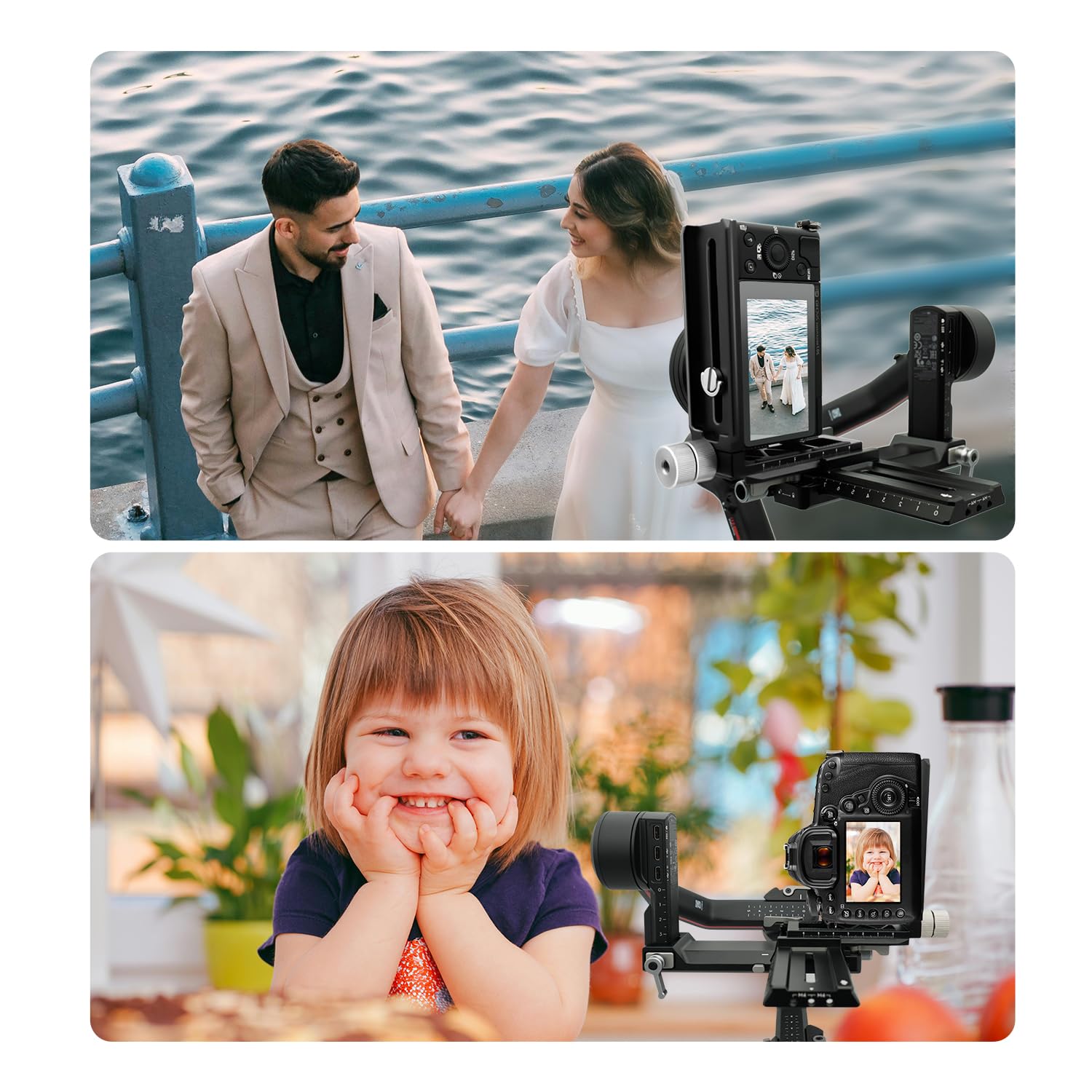 Wewoga Aluminum L Bracket Horizontal Vertical Switching Gimbal L Handle Camera Quick Release Tripod Plate Compatible With Dji Ronin Rs2/Rsc2/Rs3/Rs3 Pro Gimbal Stabilizer Camera Tripod