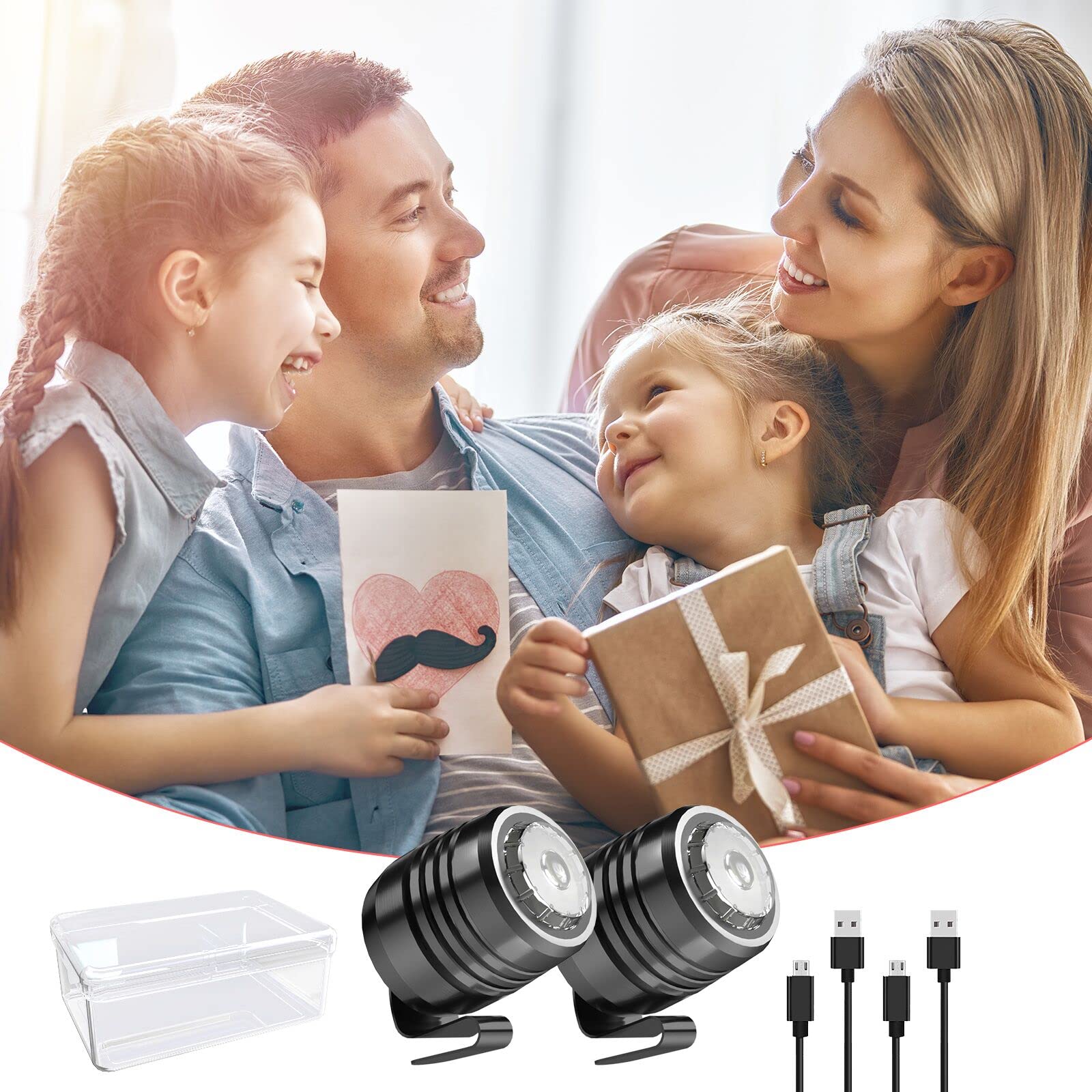 Ouns Moon The Original 2 Rechargeable Headlights For Shoe Charms, Flashlight Attachment Accessories Kids Girl Boy Women Men Sandals, Clip On Clog Headlamp Shoe Decoration Charms