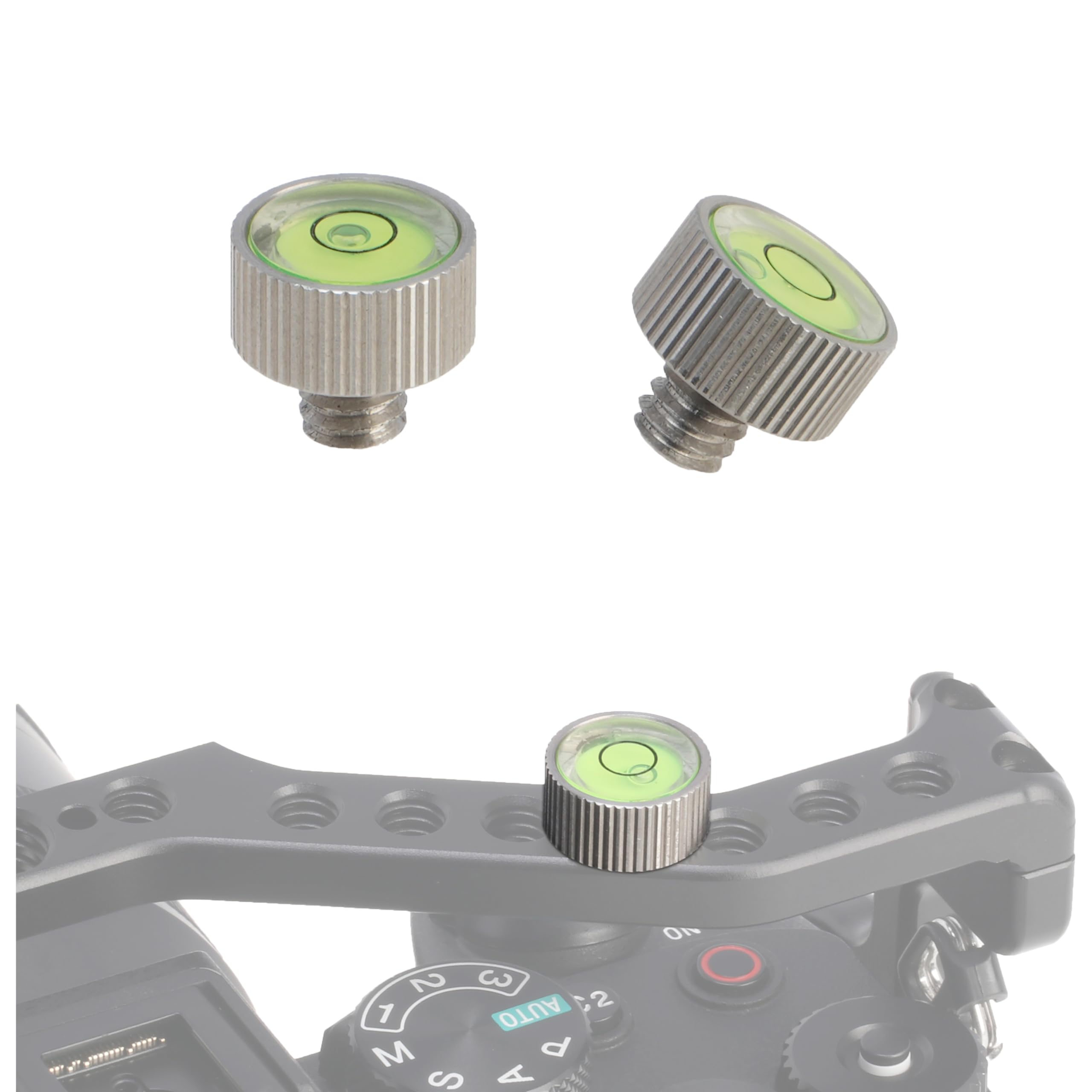 Fotga Universal 2-Pack Mini Bubble Spirit Level Horizontal Leveling With 1/4"-20 Screw For Dslr Camera,Camera Cage Handle,Camera Rig Video Photography Shooting